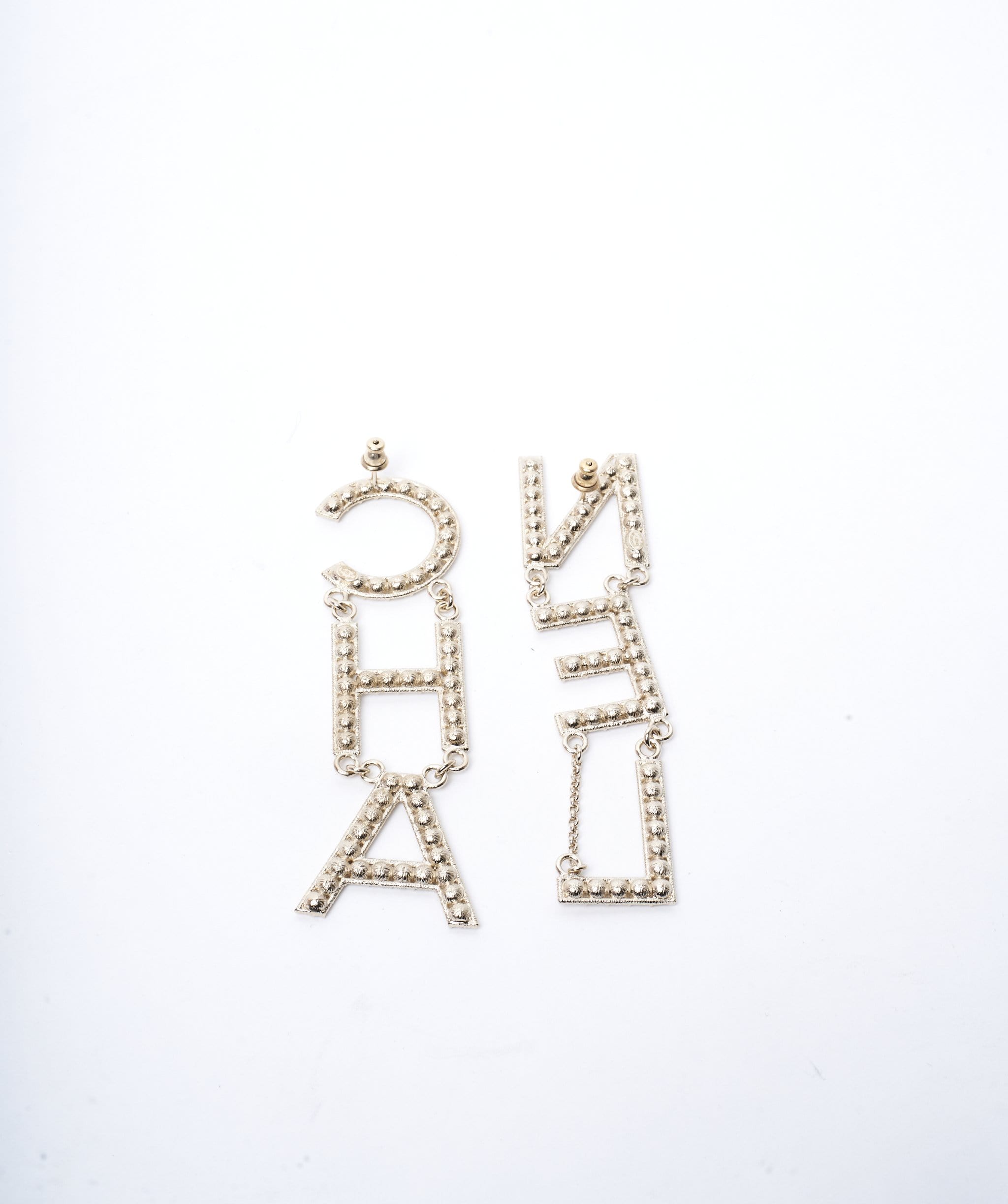 Chanel Chanel lettered drop crystal earrings