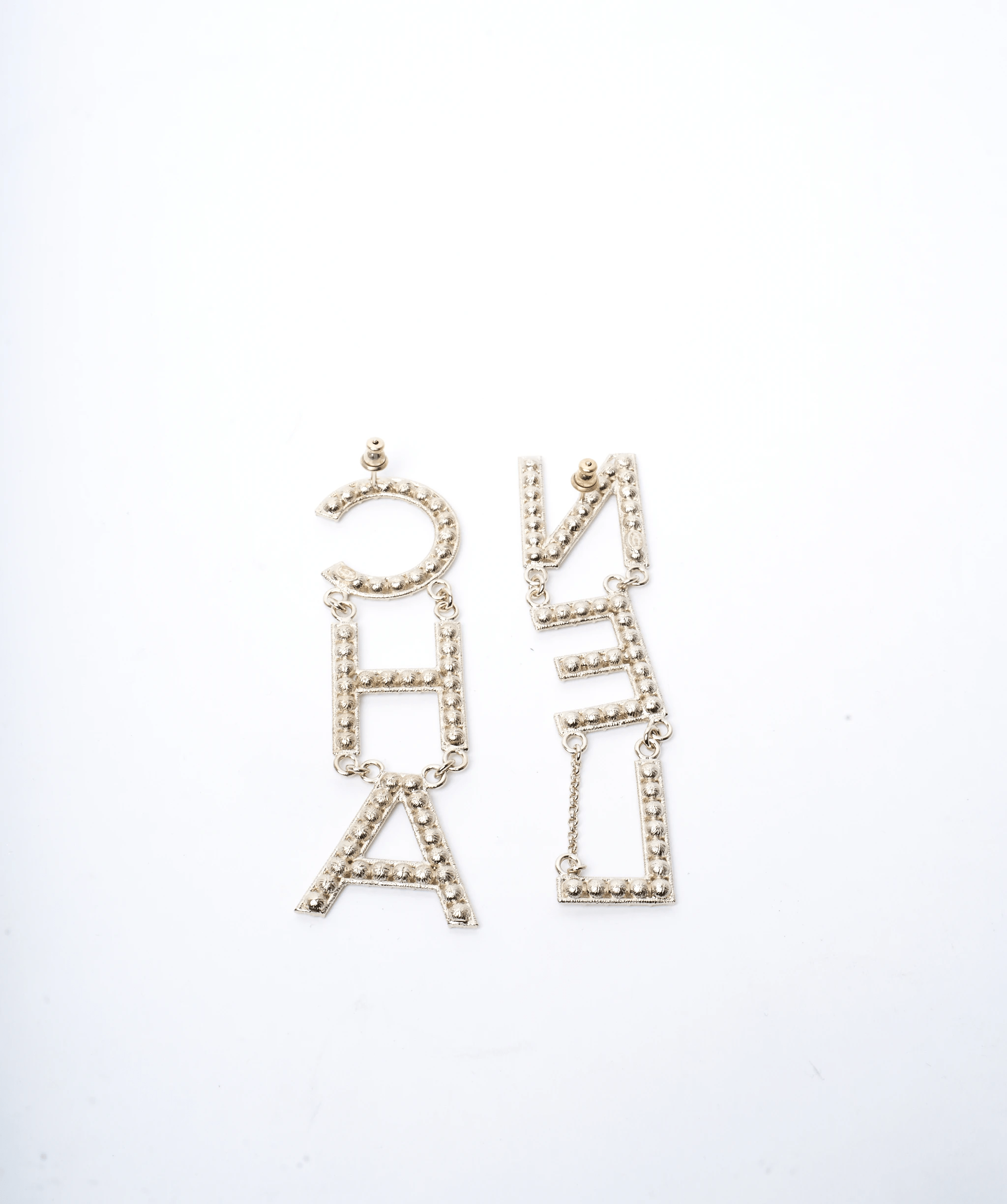 Chanel Chanel lettered drop crystal earrings