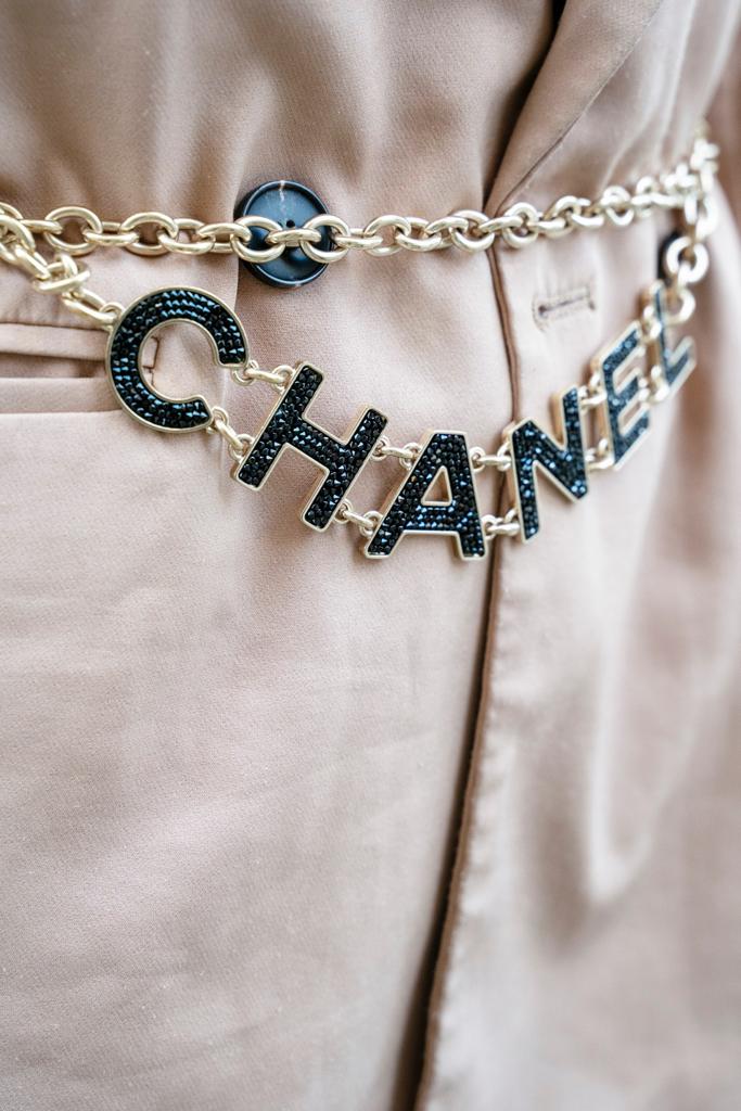 Chanel Chanel Logo Crystal Belt - ADL1605