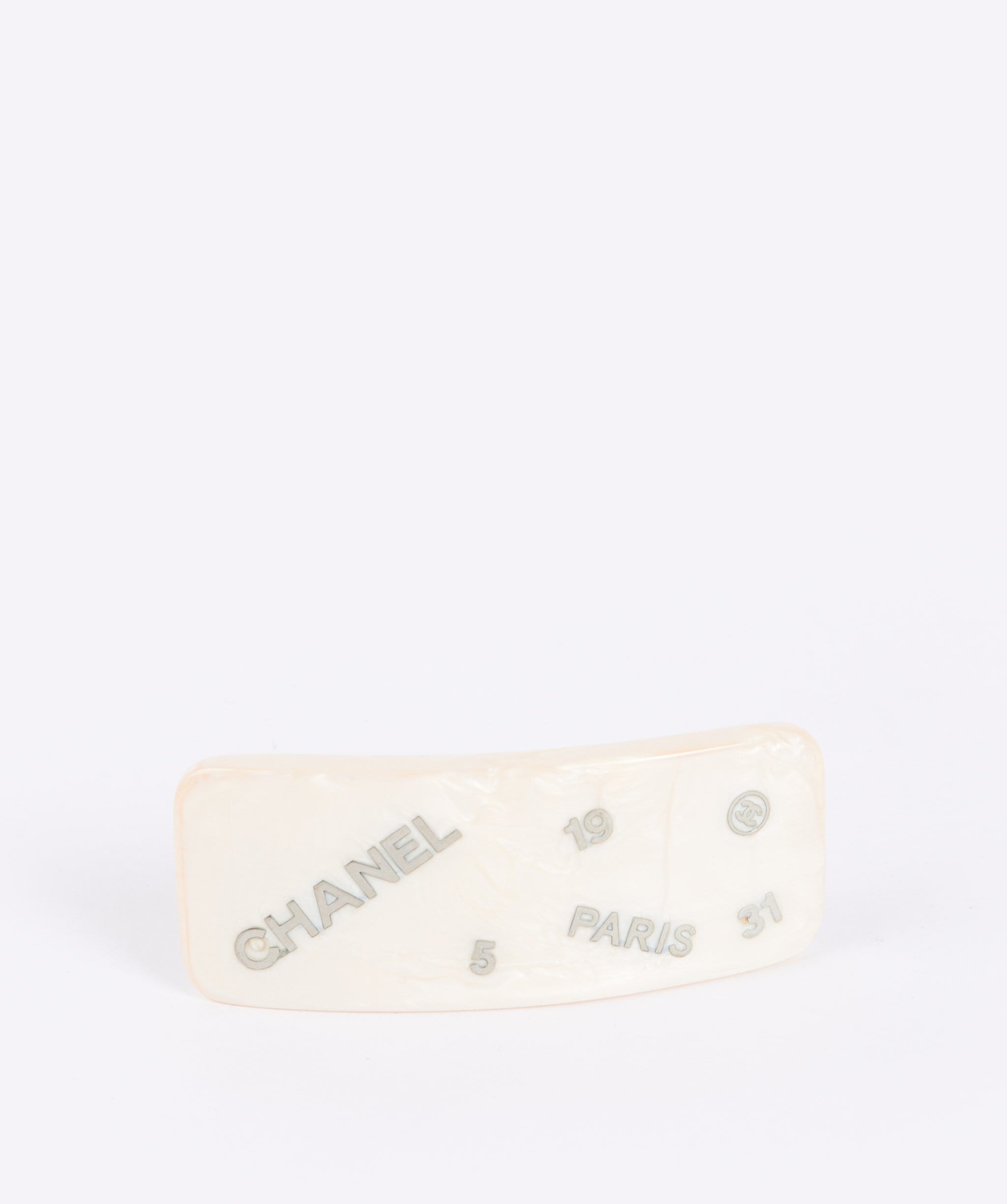 Chanel Chanel Logo Marble Barrette Clip