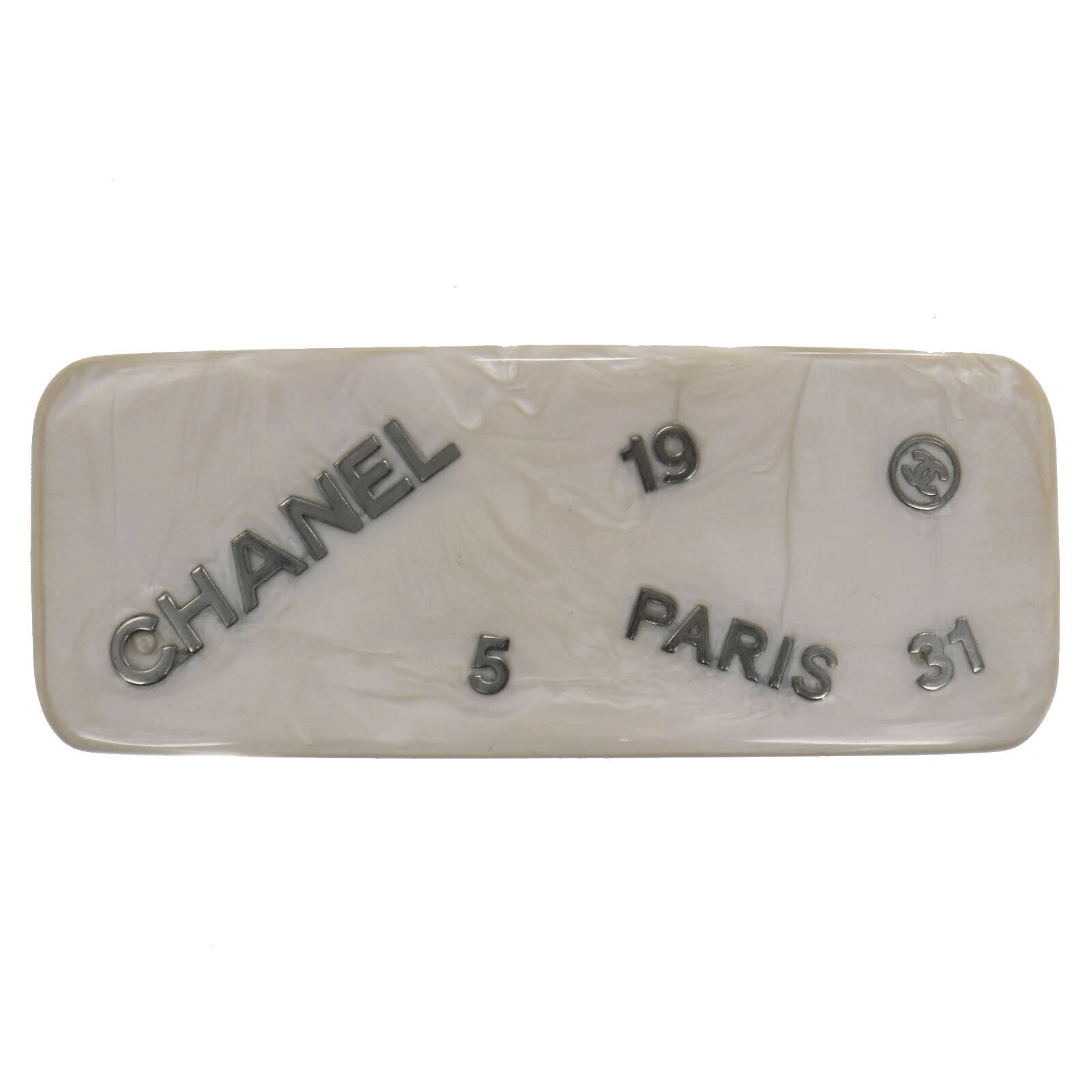 Chanel Chanel Logo Marble Barrette Clip