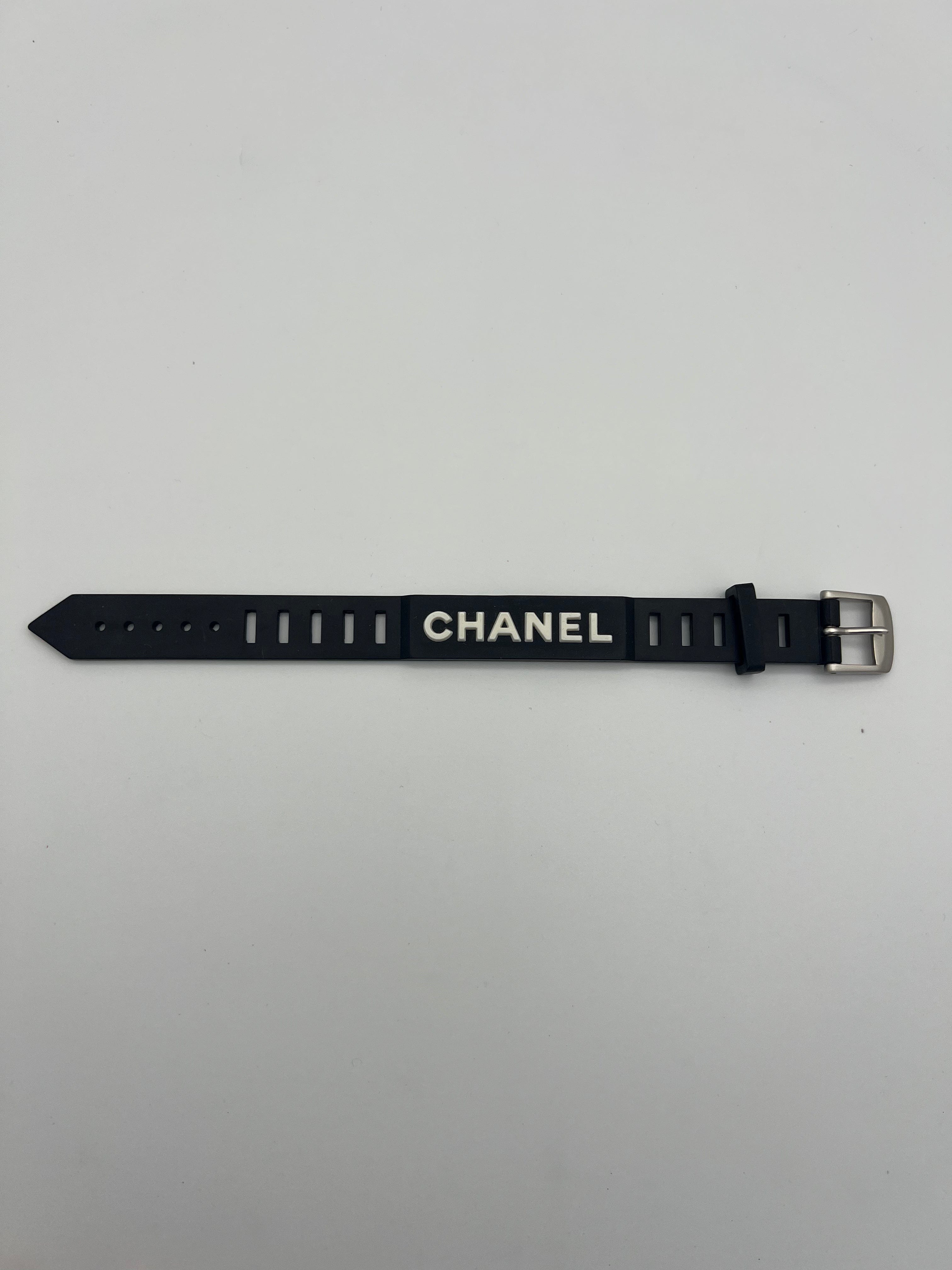 Chanel Chanel Logo Rubber Black Bracelet ASL4946