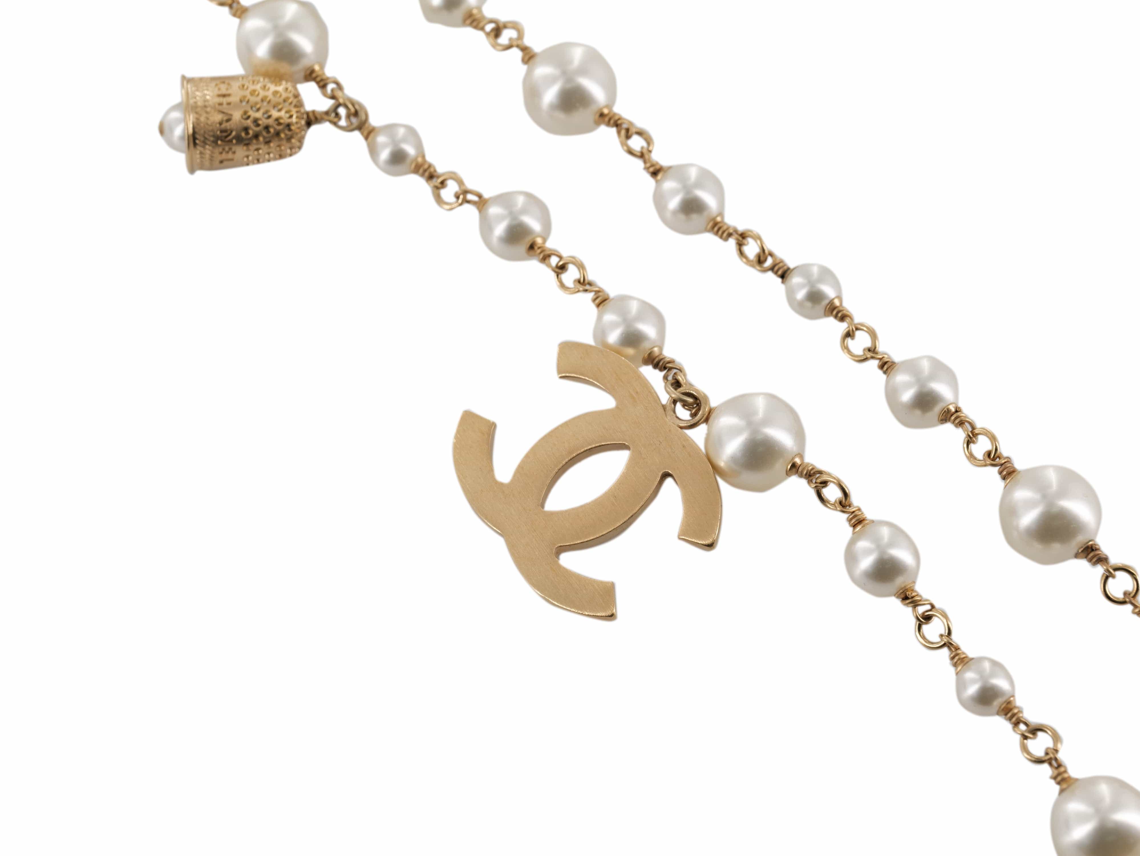 Chanel Chanel Long Multi Charm and Pearl Belt Necklace ASL3263