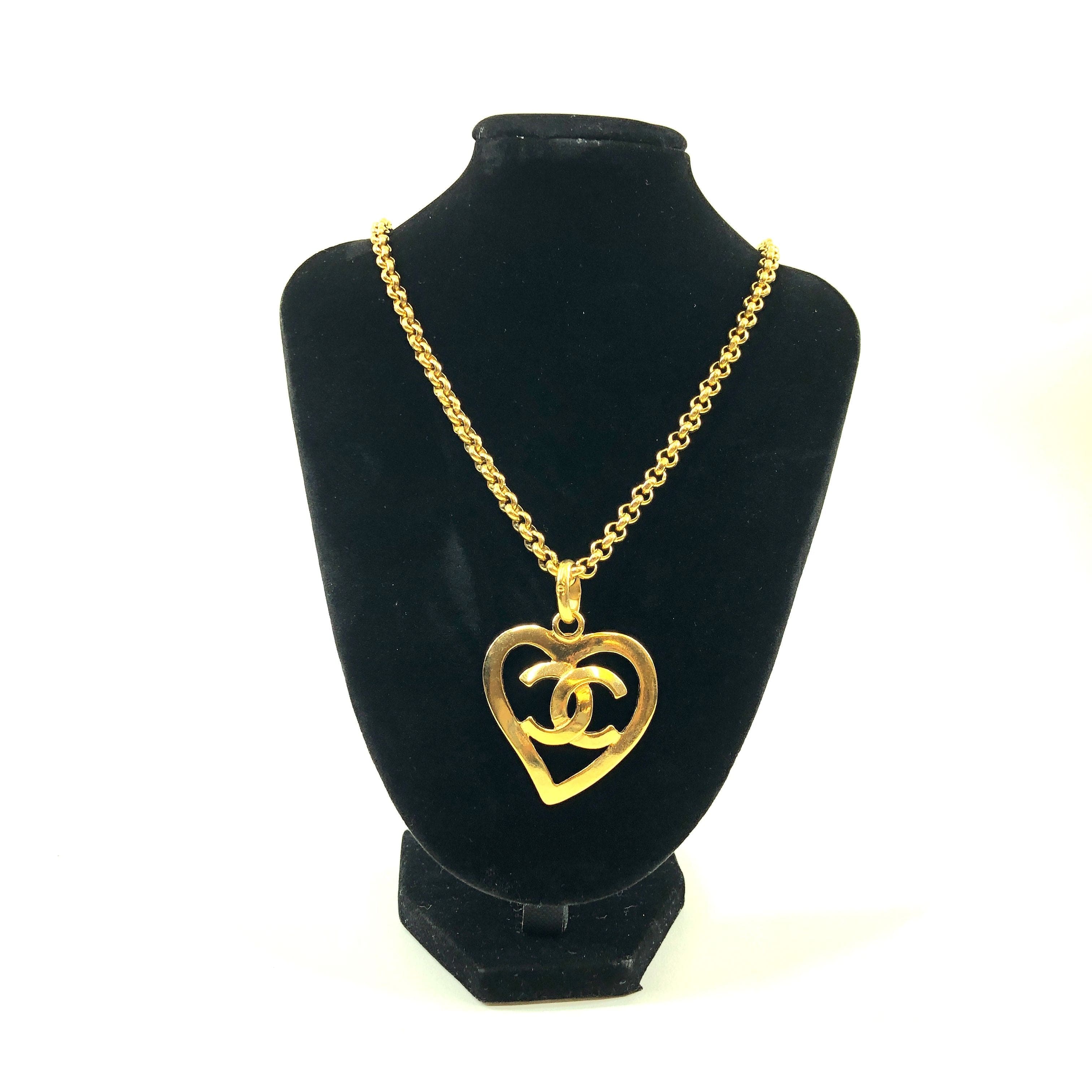 Chanel Chanel Necklace Heart Coco Mark Gold PXL1013