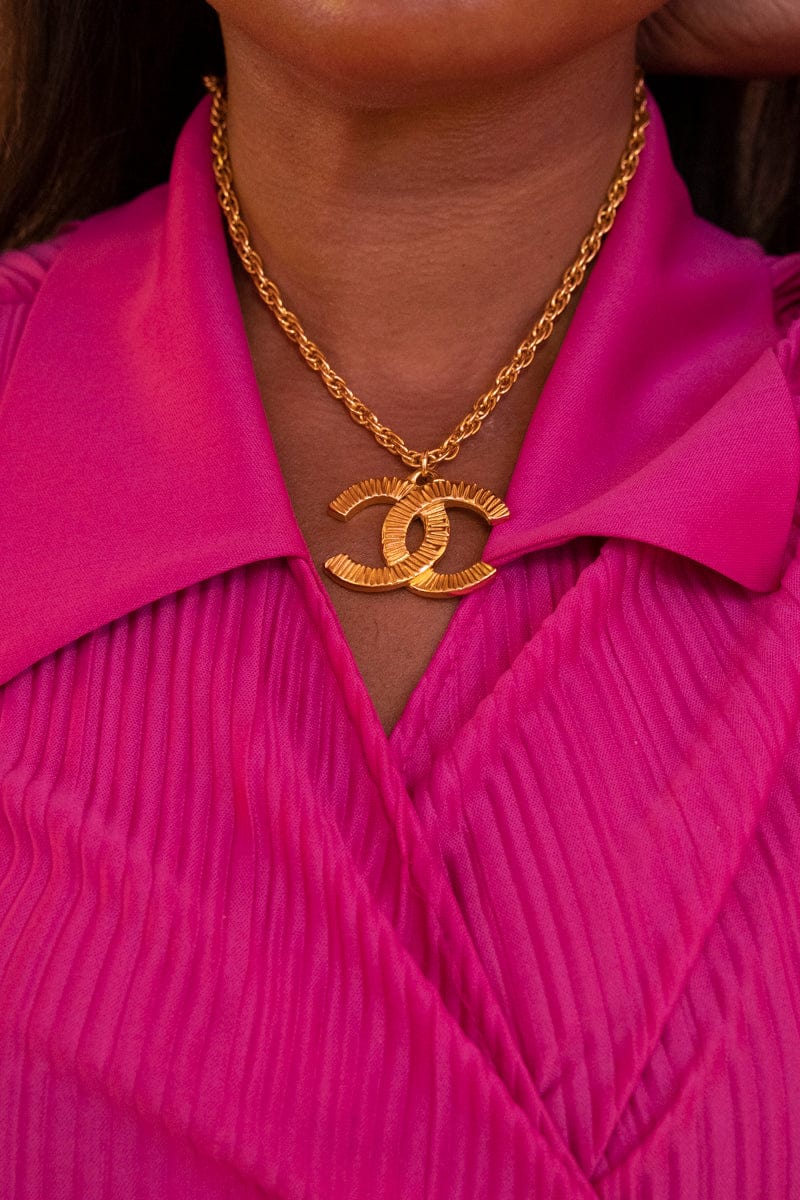 Chanel Chanel necklace jumbo cc 24kt gold gilded - ADL1971