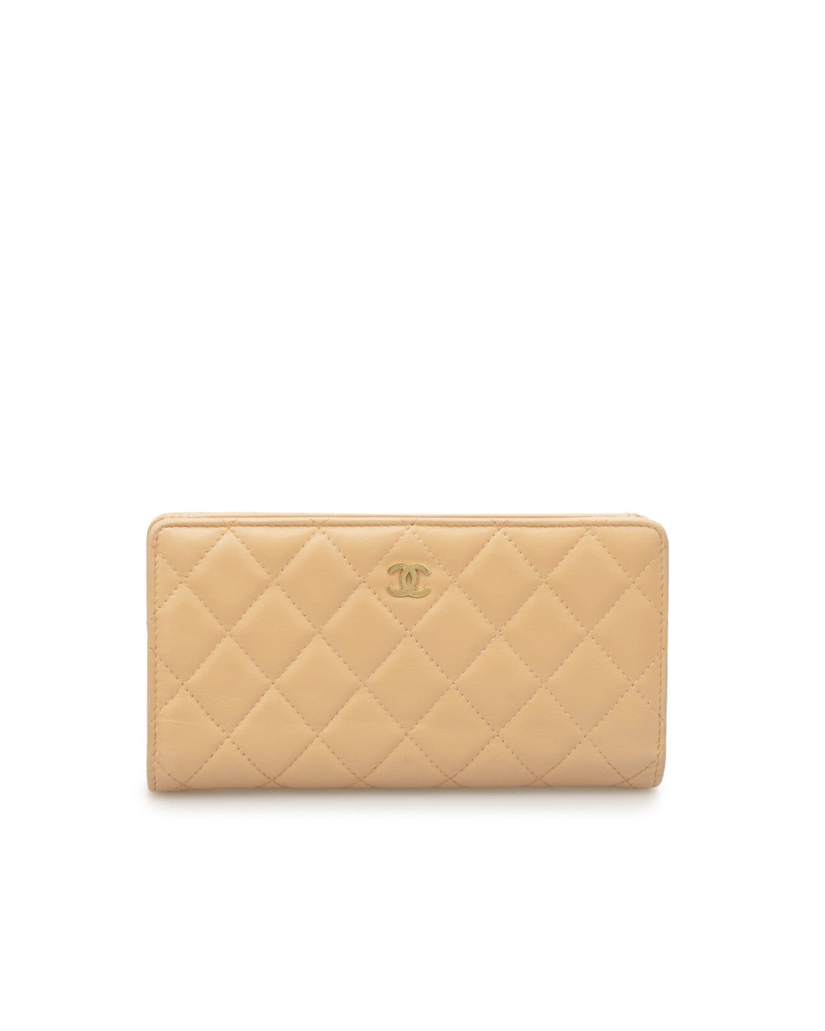 Chanel Chanel Peach Lambskin Quilted Bi-Fold Wallet- AWL1941