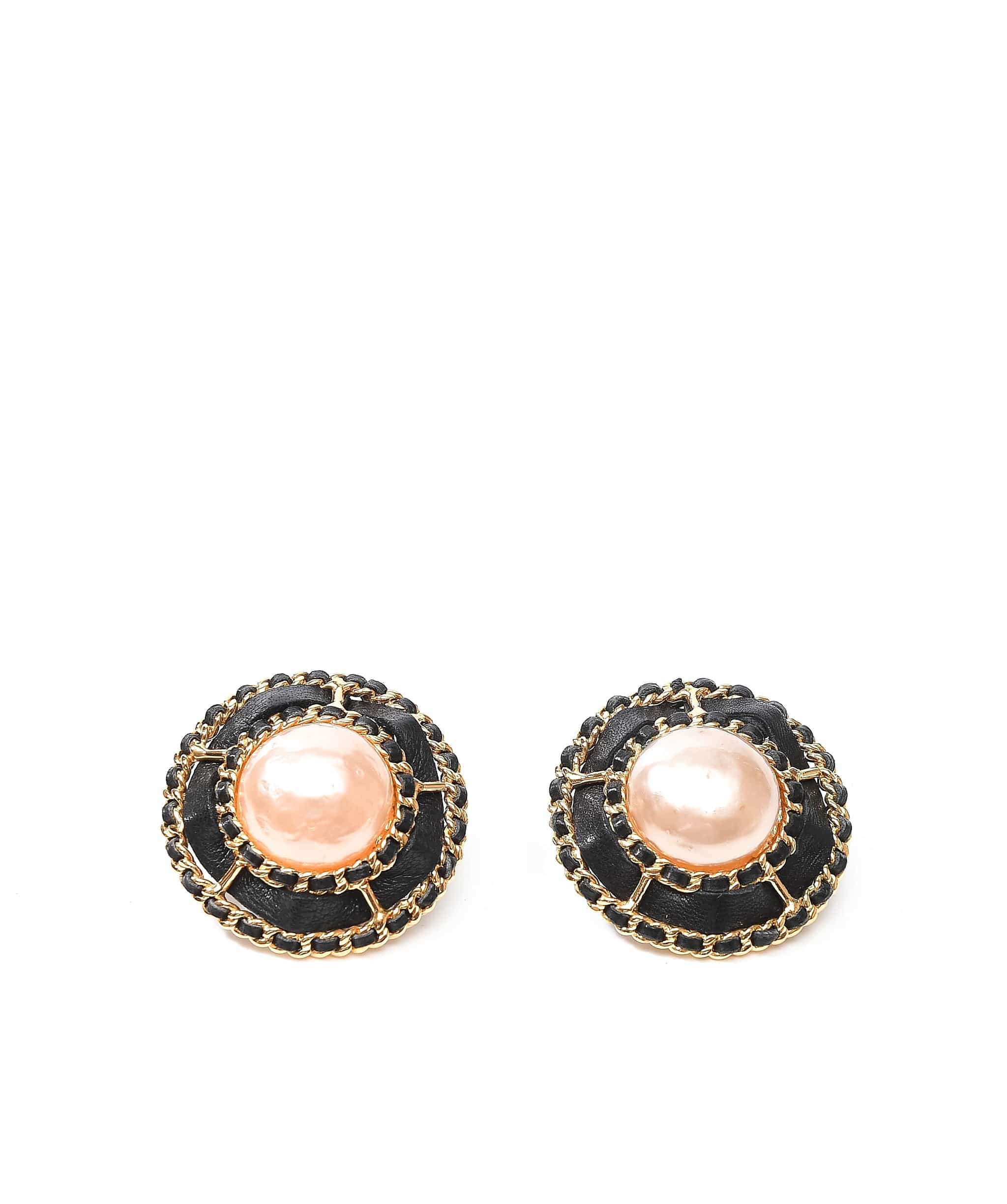 Chanel Chanel pearl and black frame earrings - AWL3308