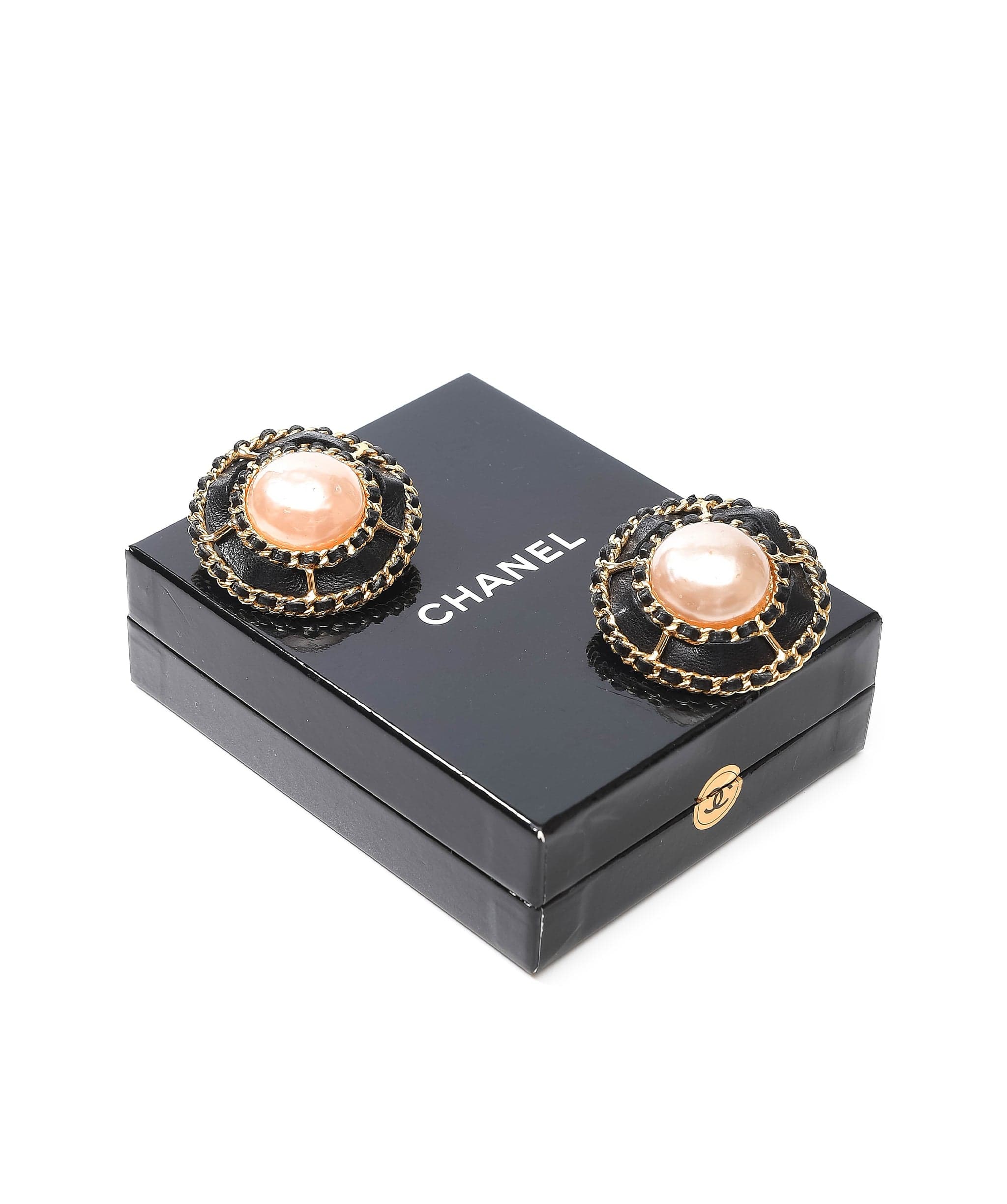 Chanel Chanel pearl and black frame earrings - AWL3308