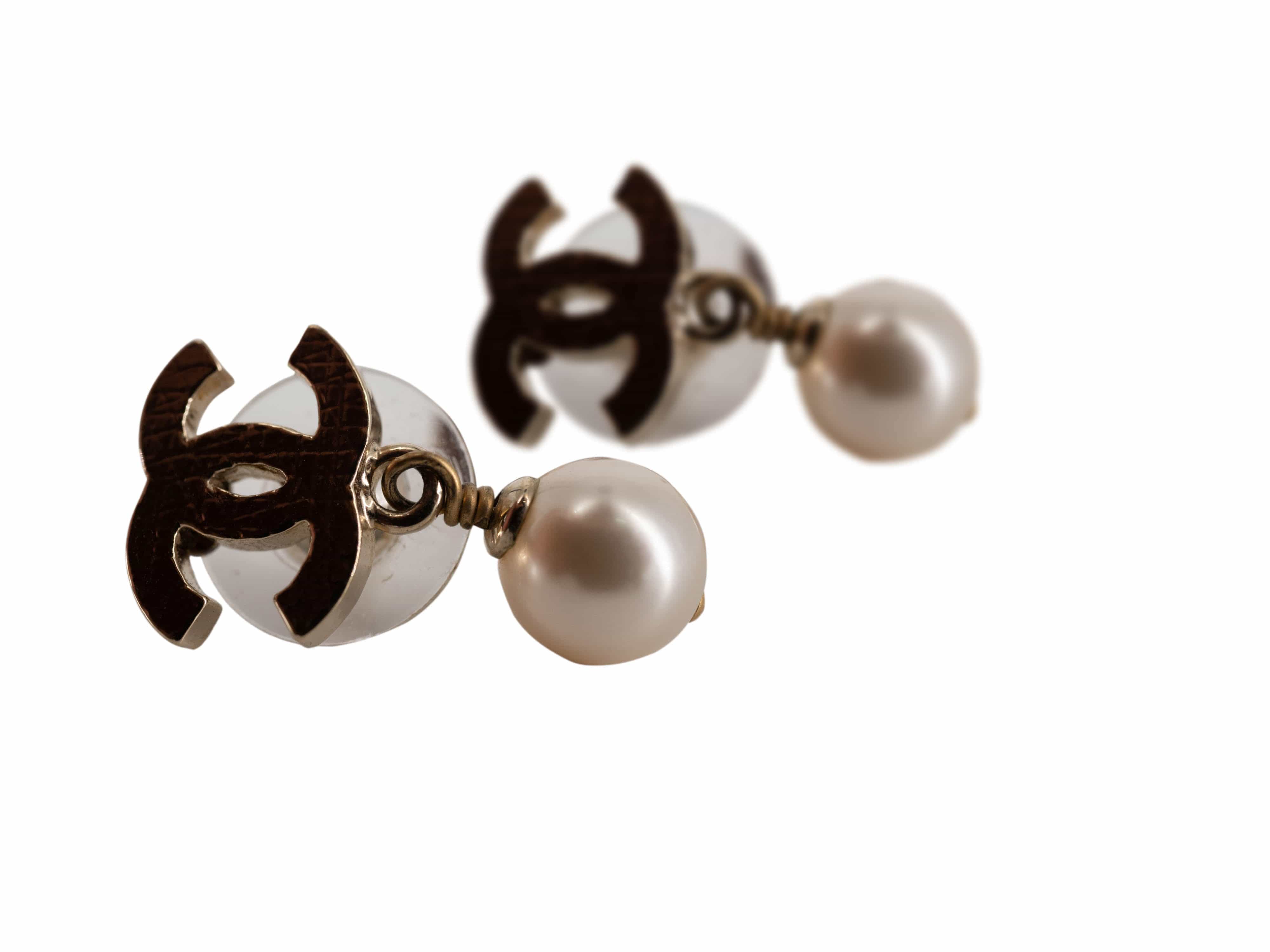 Chanel Chanel Pearl Drop CC Earrings ASL3262