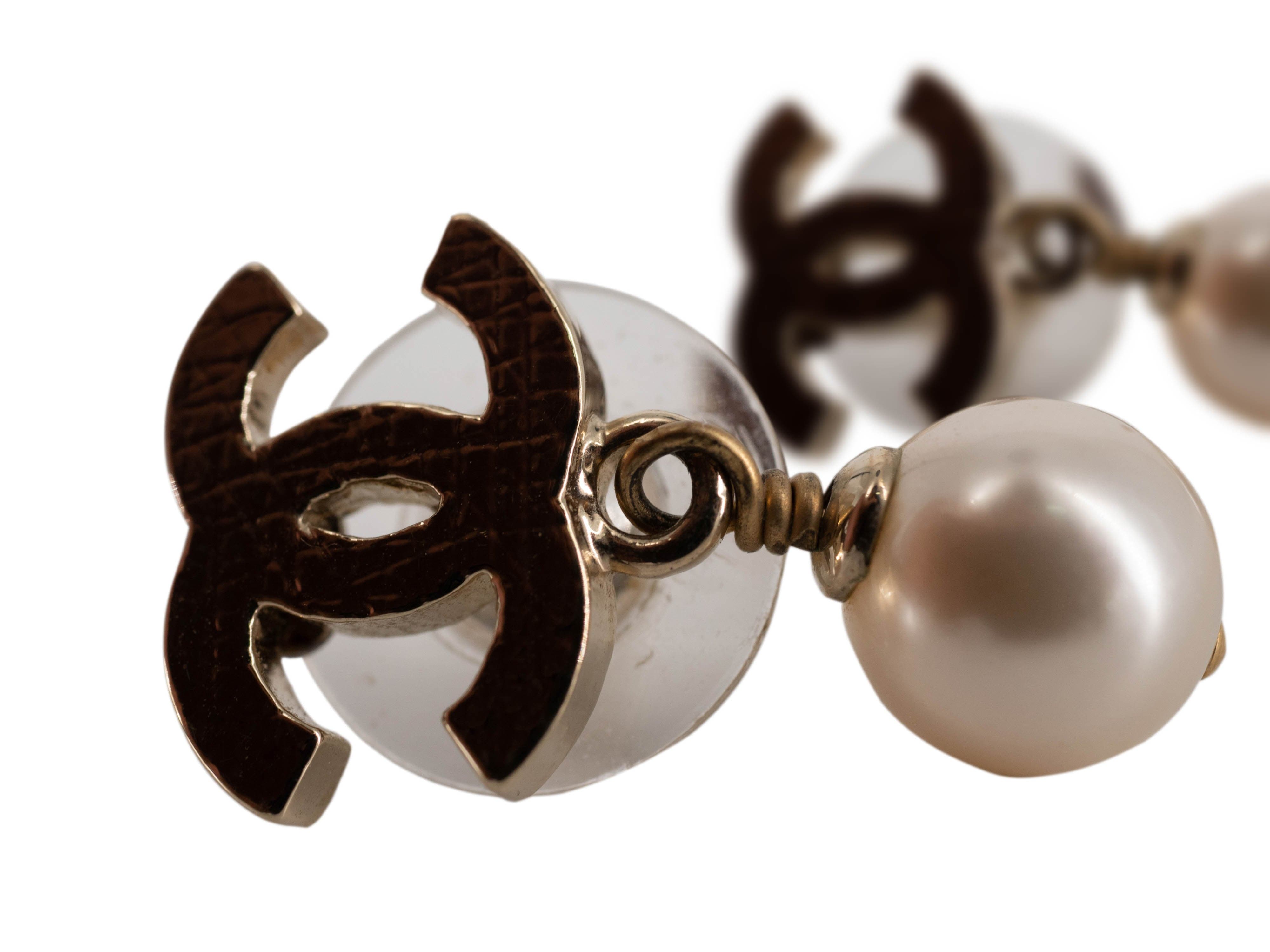 Chanel Chanel Pearl Drop CC Earrings ASL3262