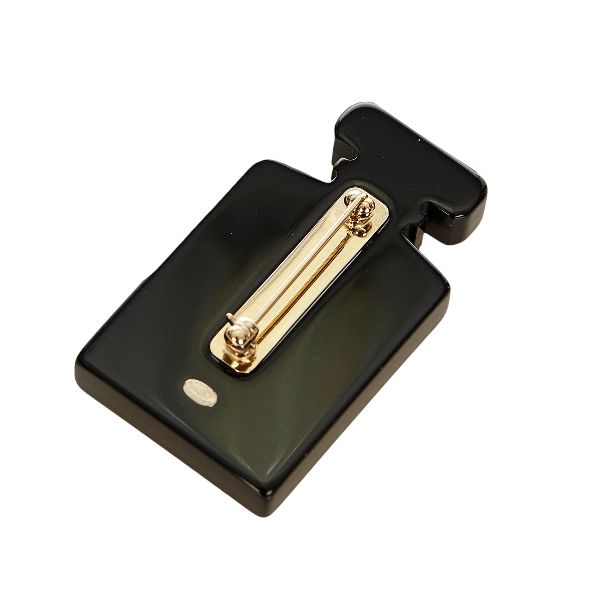 Chanel Chanel Perfume Bottle Black Stripe Brooch - AWL2137