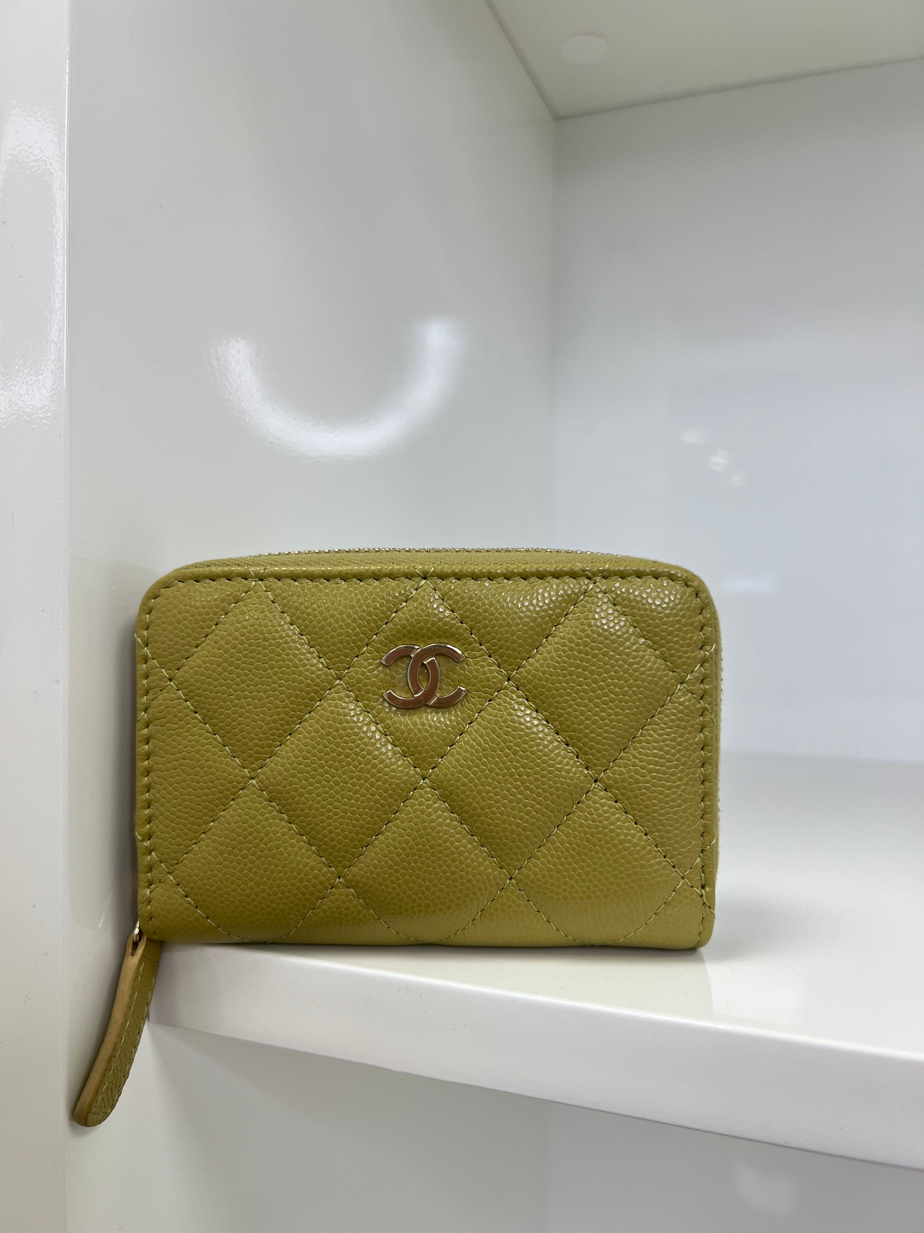 Chanel Chanel Pistachio Caviar Leather Small Wallet AGL2360