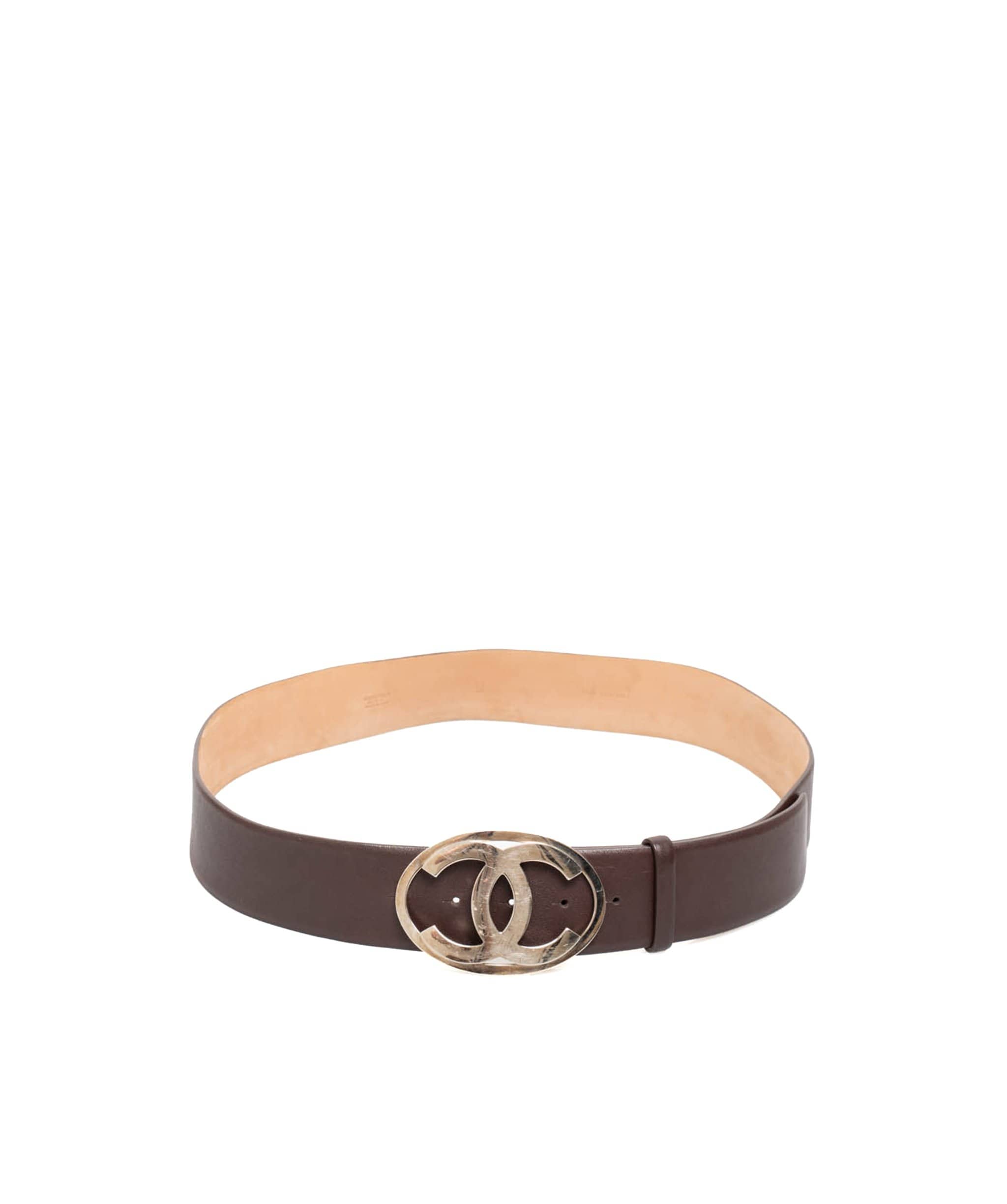 Chanel Chanel Preloved Brown Wide Leather Belt - AWL1744