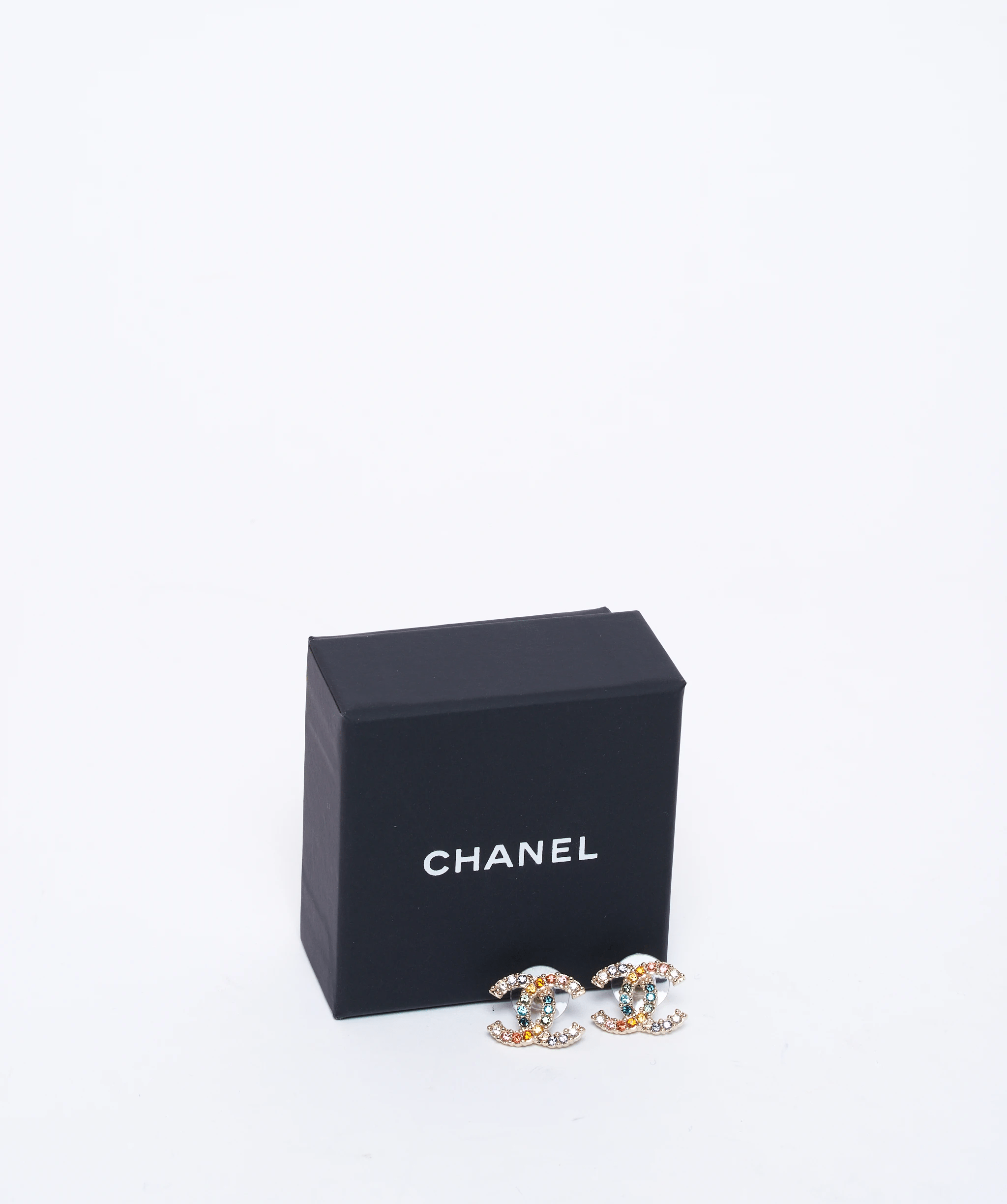 Chanel Chanel Rainbow crystal CC stud earrings