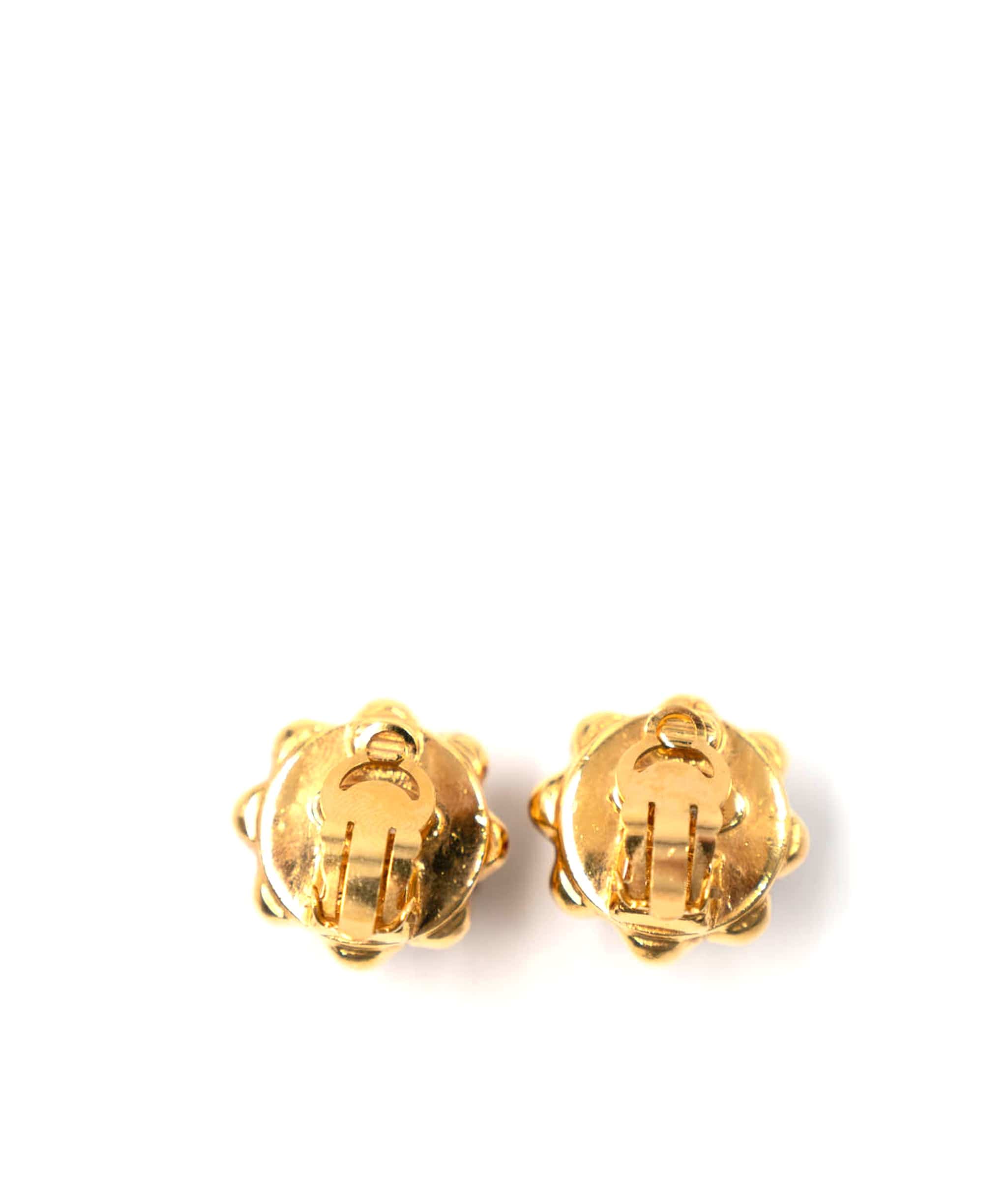 Chanel Chanel Red Button Clip On Earrings - ASL2188