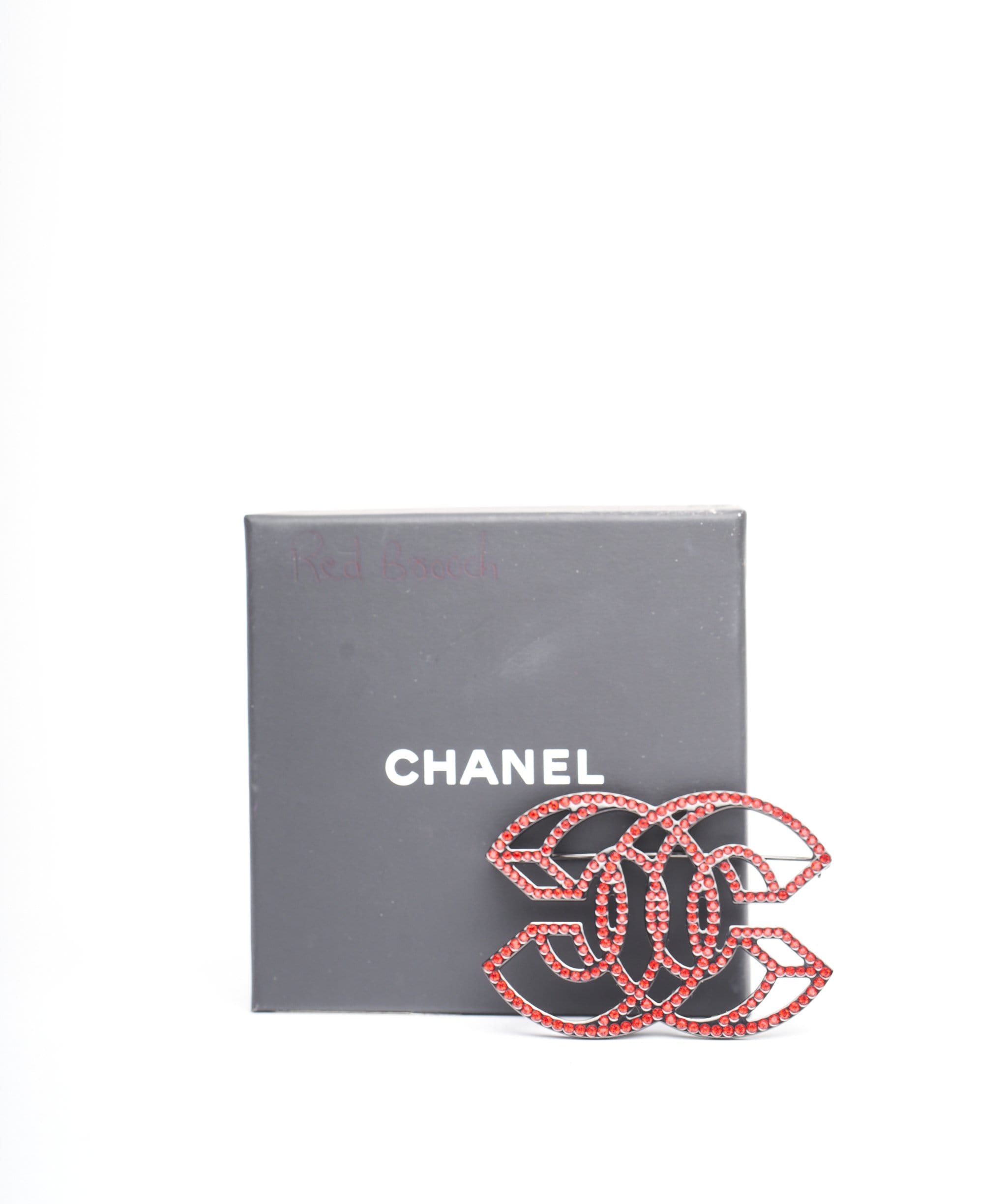 Chanel Chanel Red CC Diamante Brooch