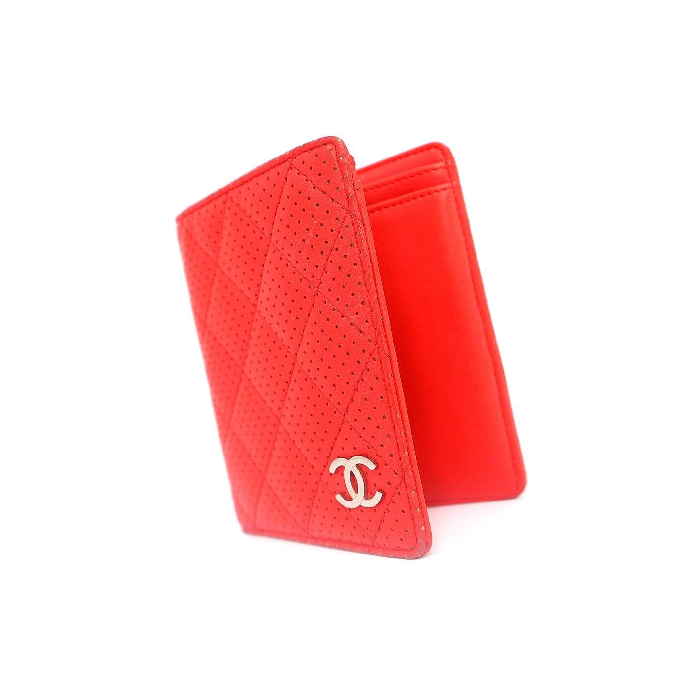 Chanel Chanel Red Perforated Wallet