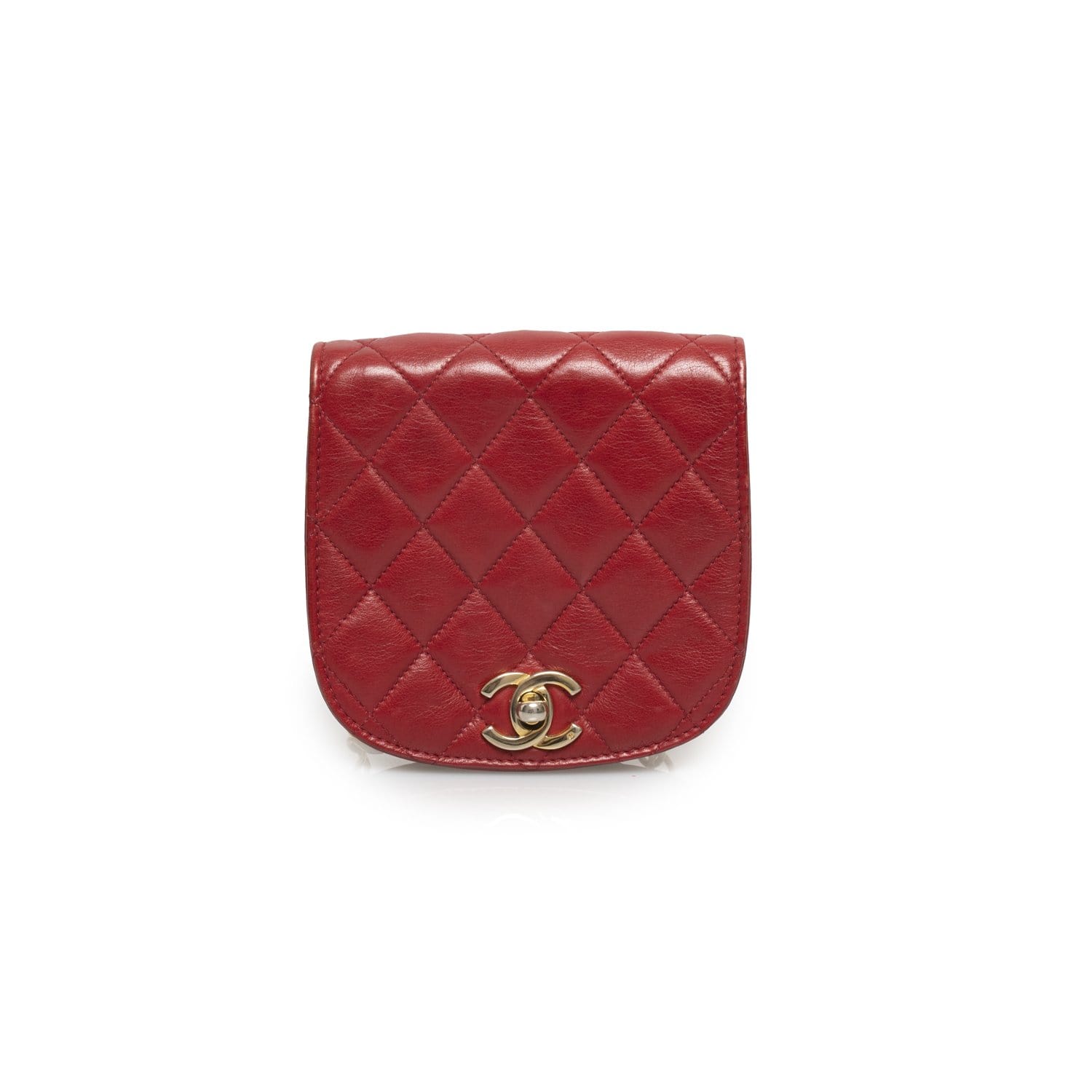 Chanel Chanel Red Quilted Belt Bag with Gold Chain Belt NW3244