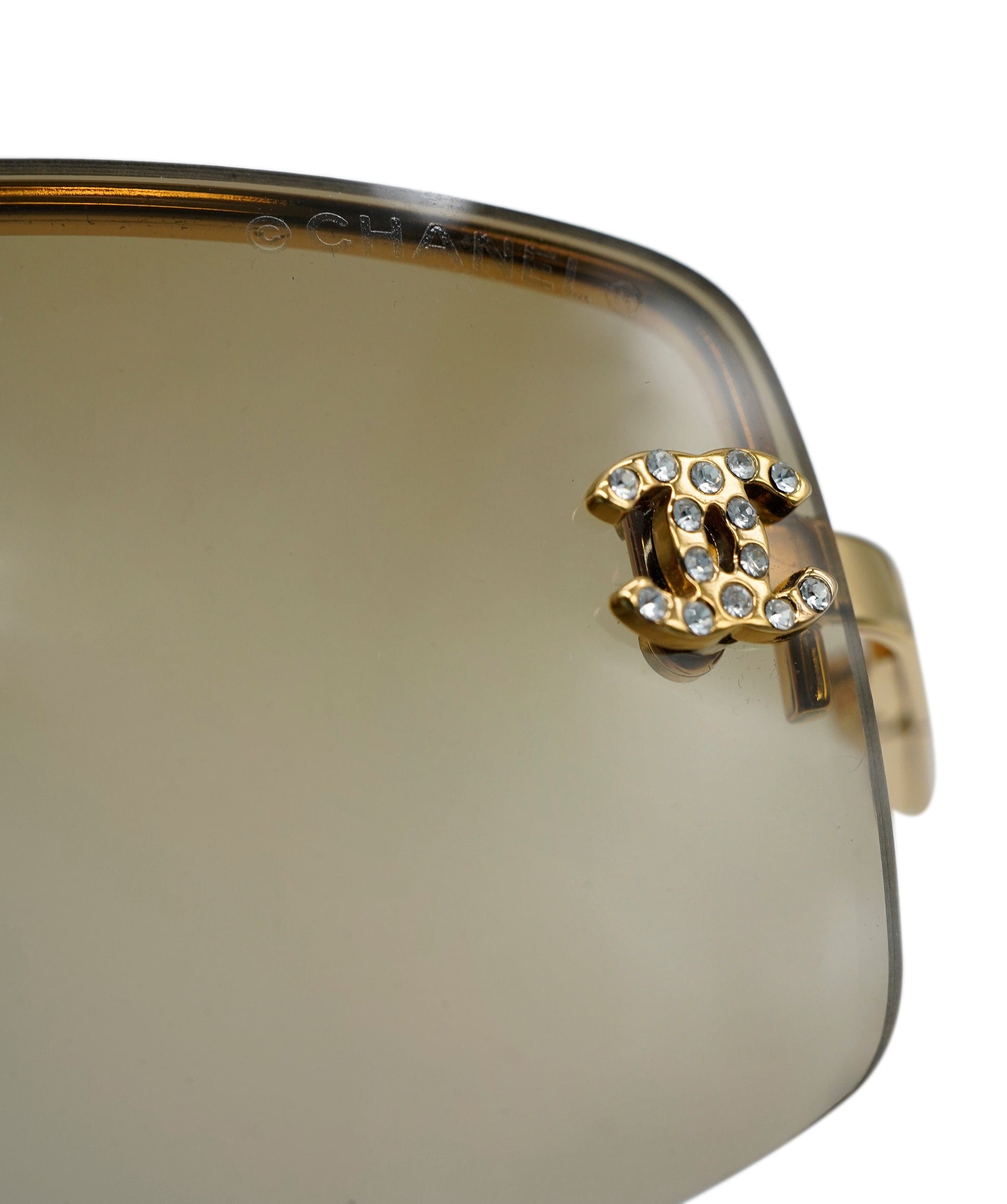 Chanel Chanel Rhinestone Sunglass Brown ASL7500