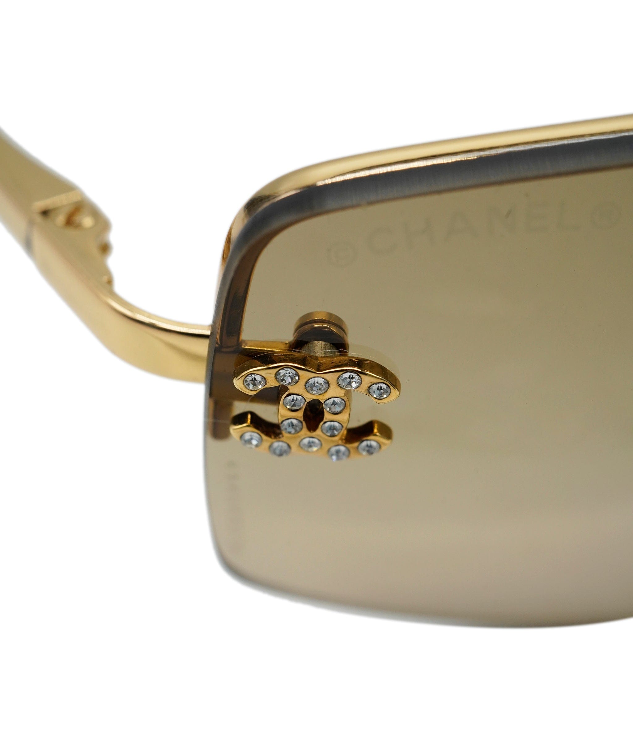 Chanel Chanel Rhinestone Sunglass Brown ASL7500