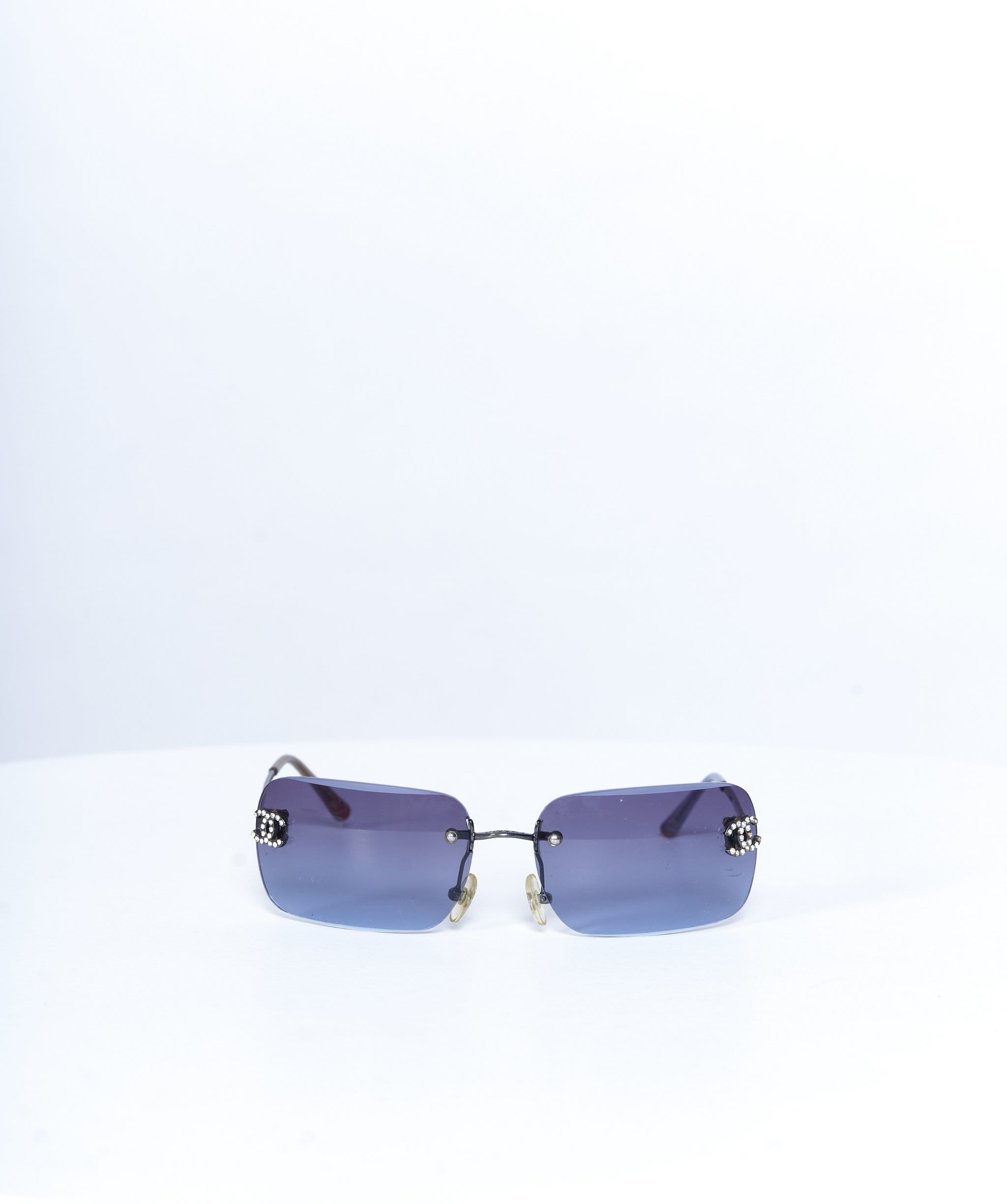 Chanel Chanel rimless blue crystal CC glasses