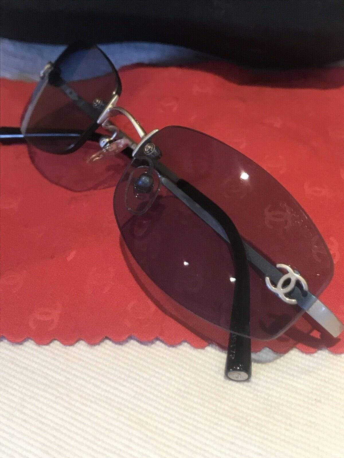 Chanel Chanel Rimless CC Blue Tint Sunglasses