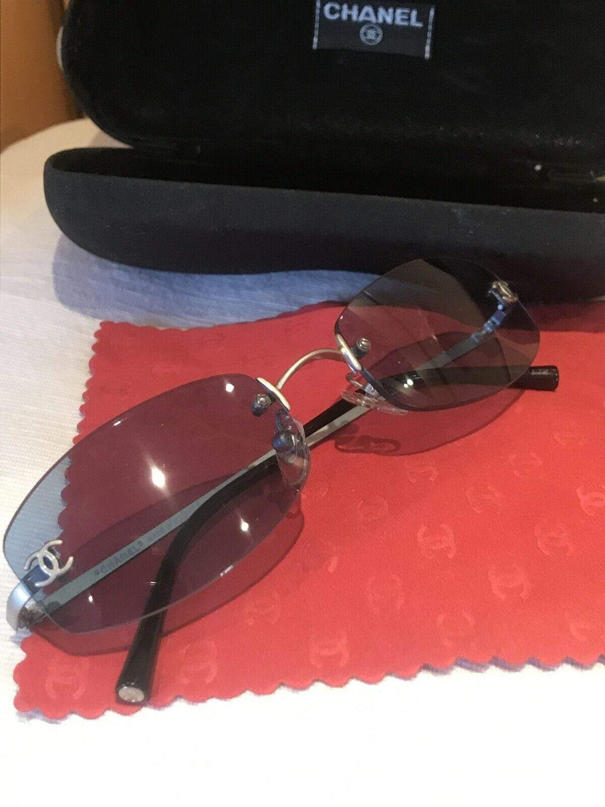 Chanel Chanel Rimless CC Blue Tint Sunglasses