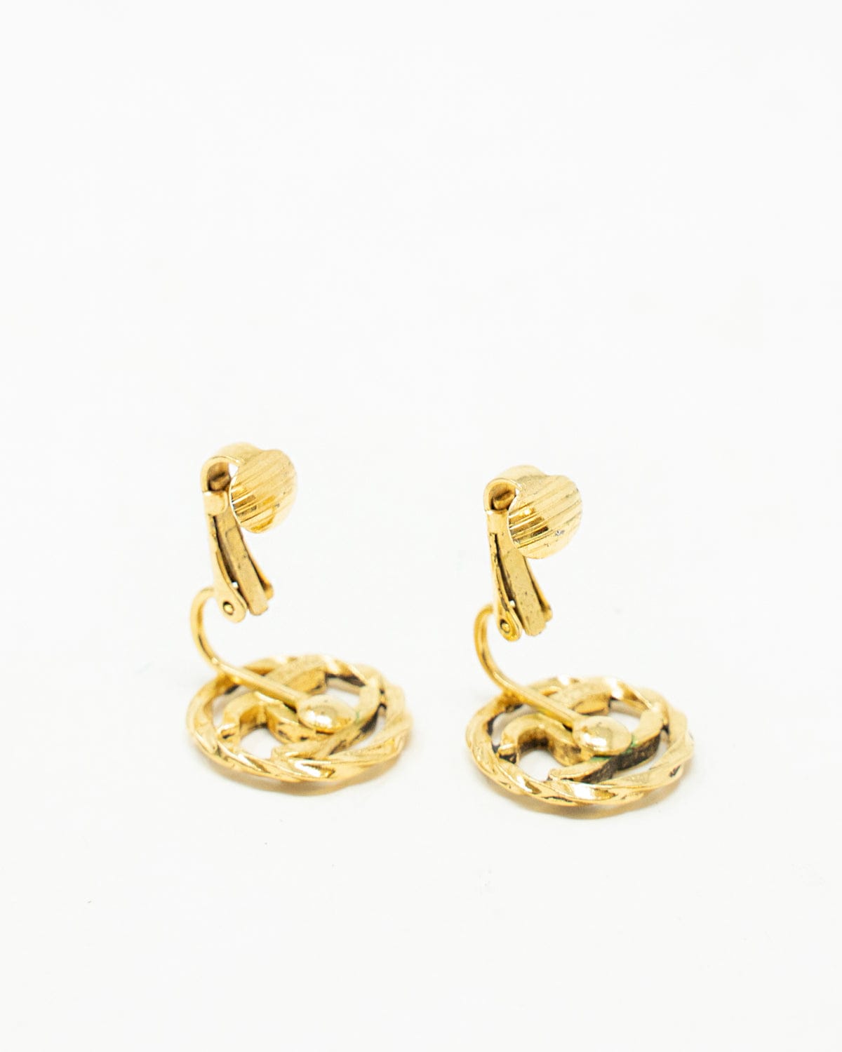 Chanel Chanel Round Small Cut Out CC Earrings ASL3367