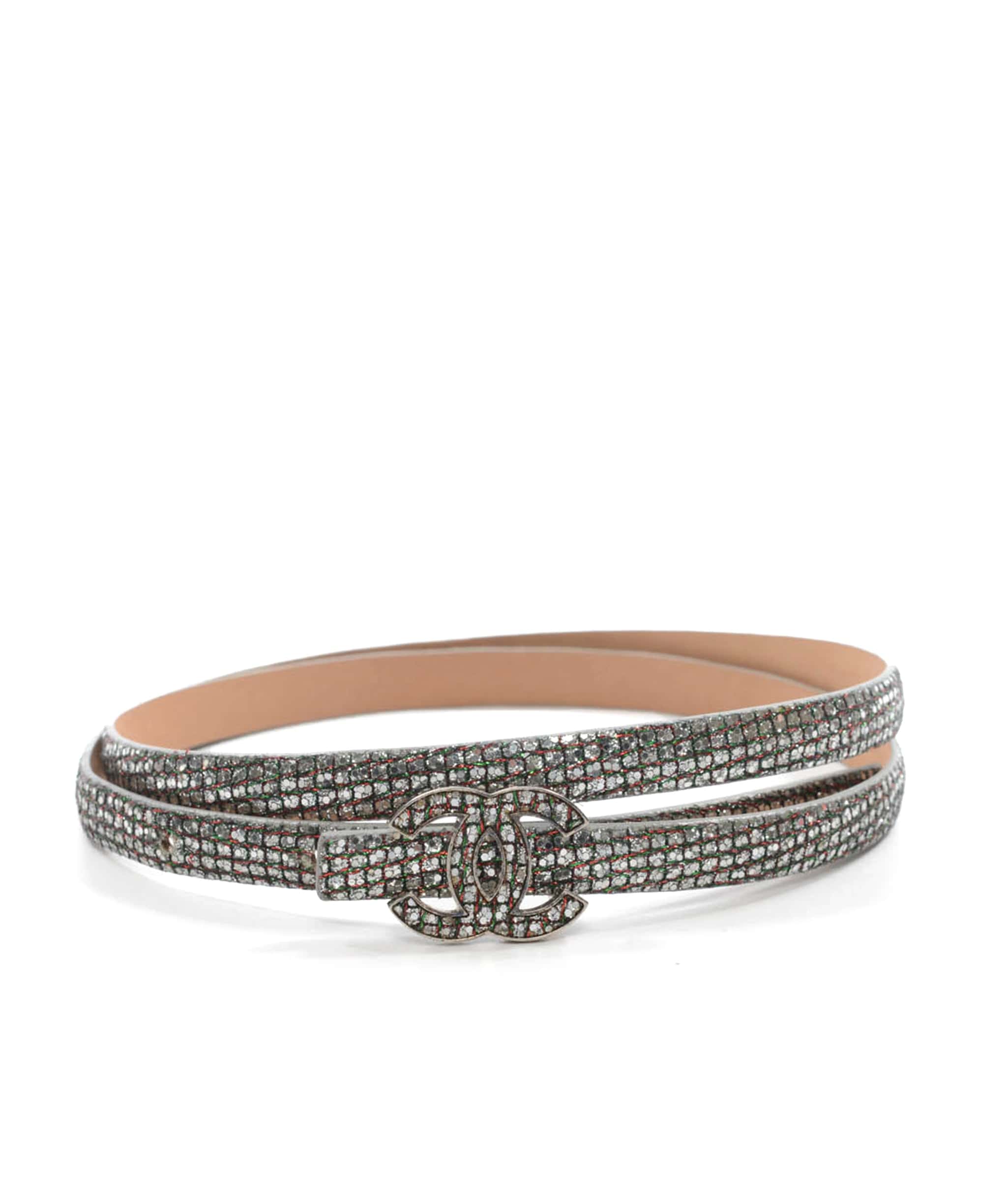 Chanel Chanel Sequin Rhinestone Skinny Belt SKC1095