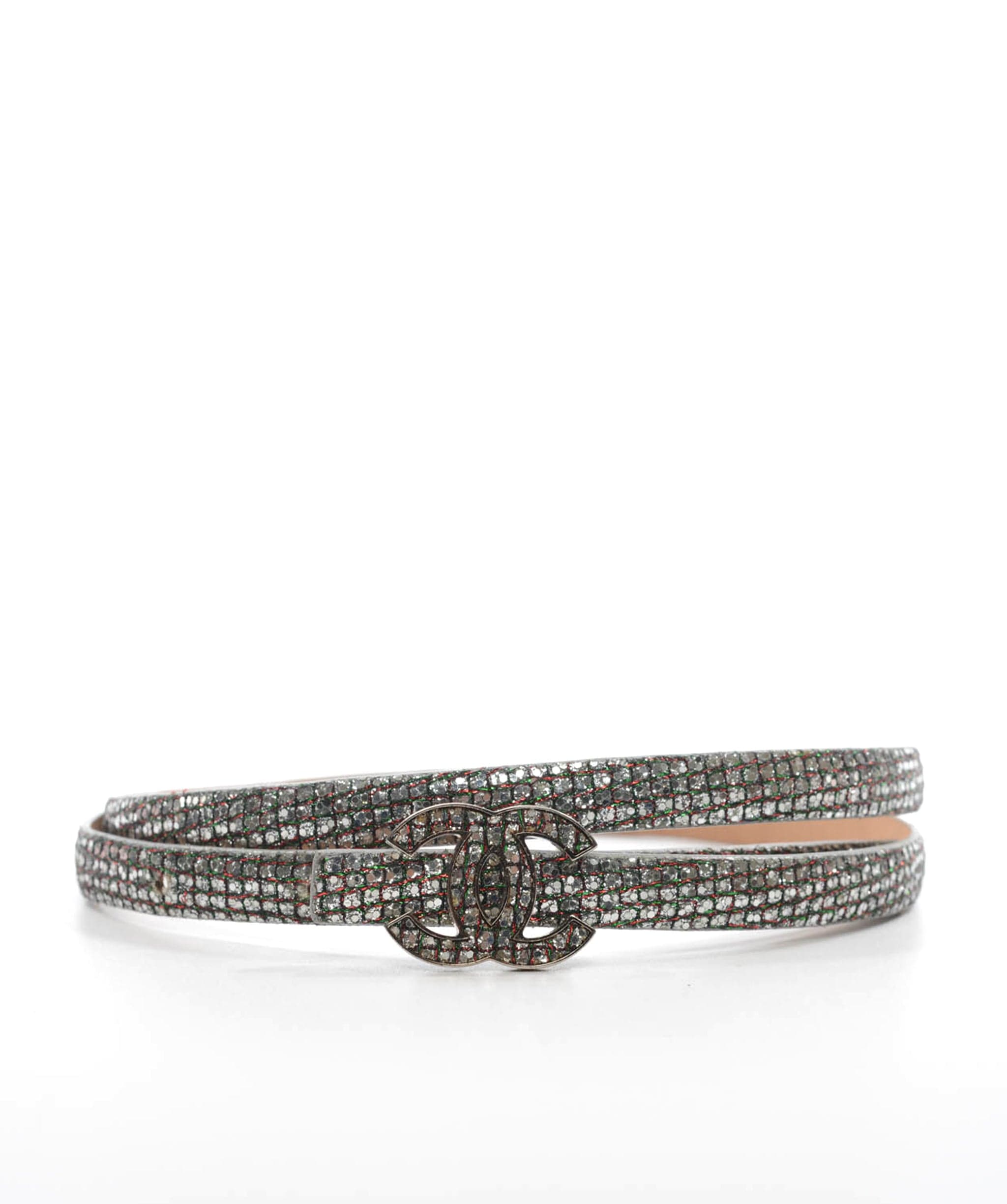 Chanel Chanel Sequin Rhinestone Skinny Belt SKC1095