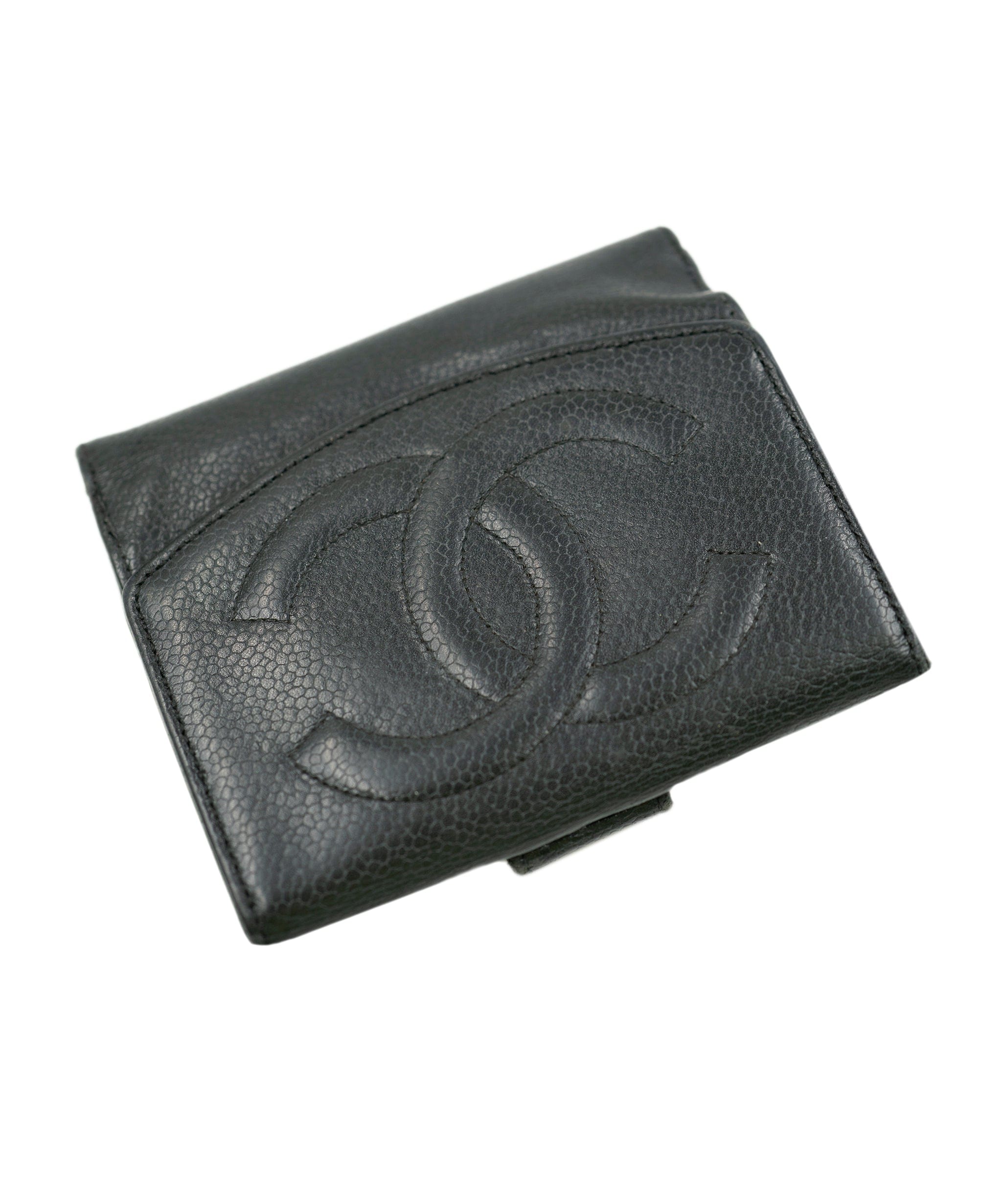 Chanel Chanel tri fold wallet in black lambskin, with 24k gold hardware trimmings ADL2058