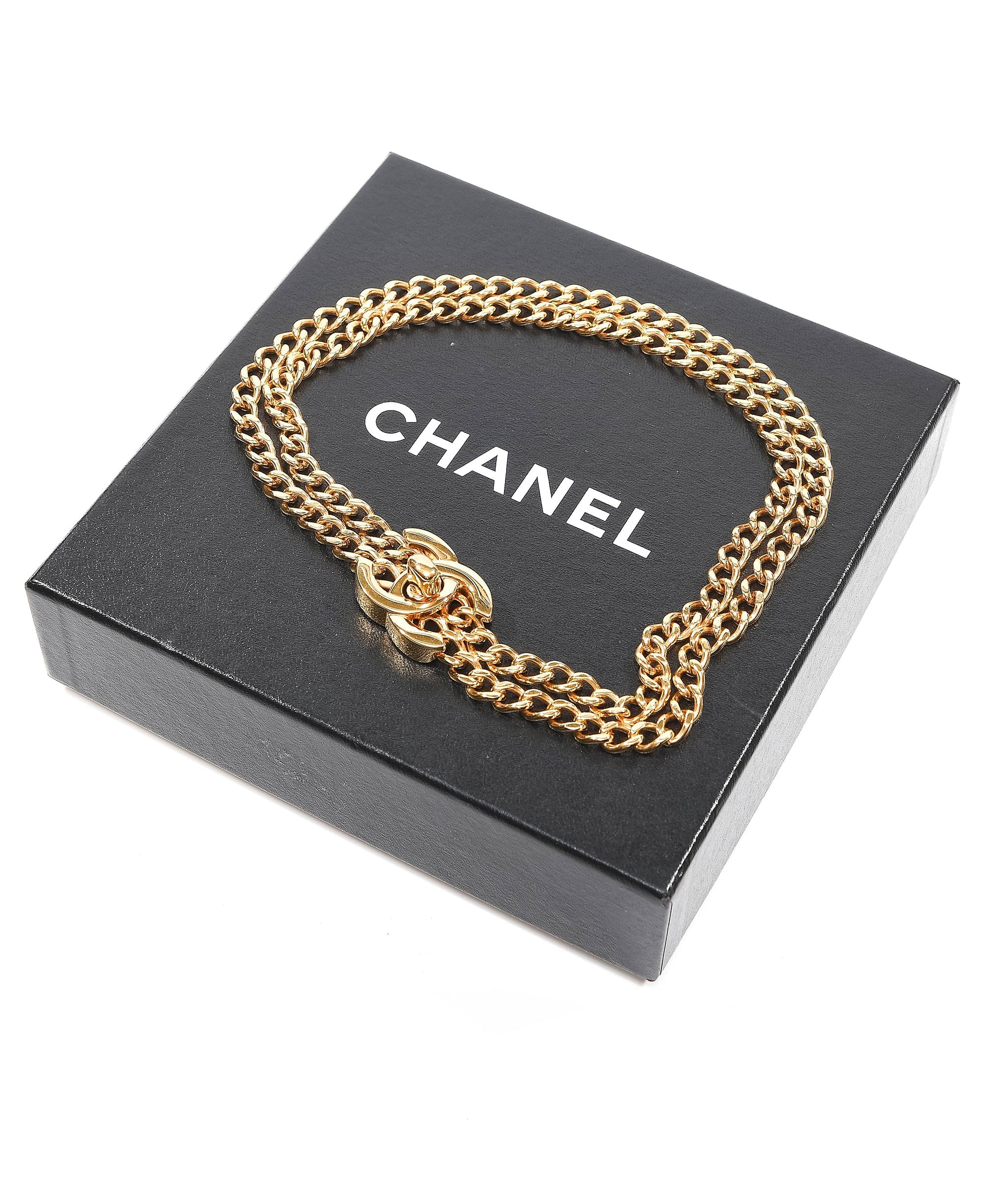 Chanel Chanel turnlock CC W chain necklace 44cm, 97P - AWL3336