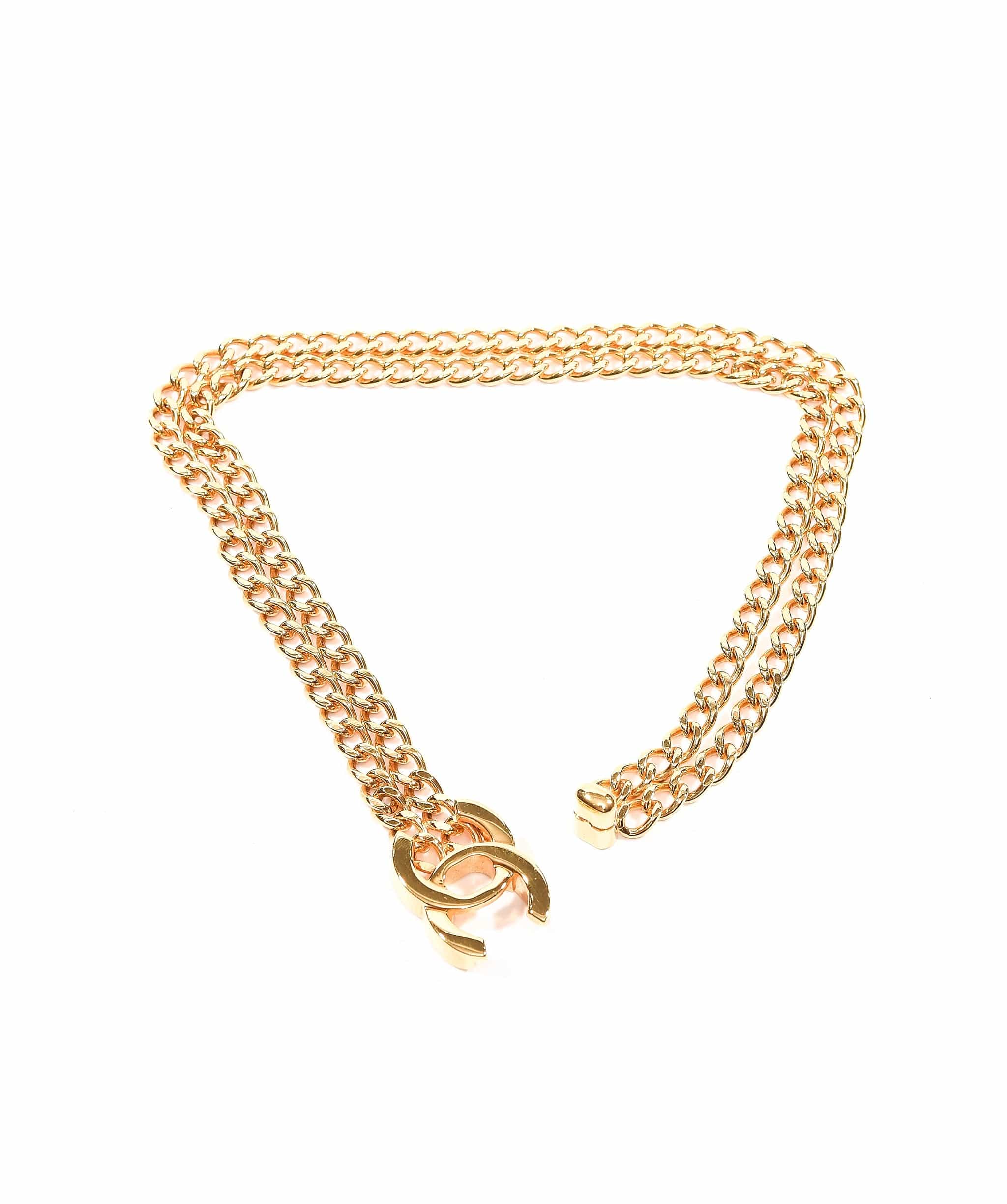 Chanel Chanel turnlock CC W chain necklace 44cm, 97P - AWL3336