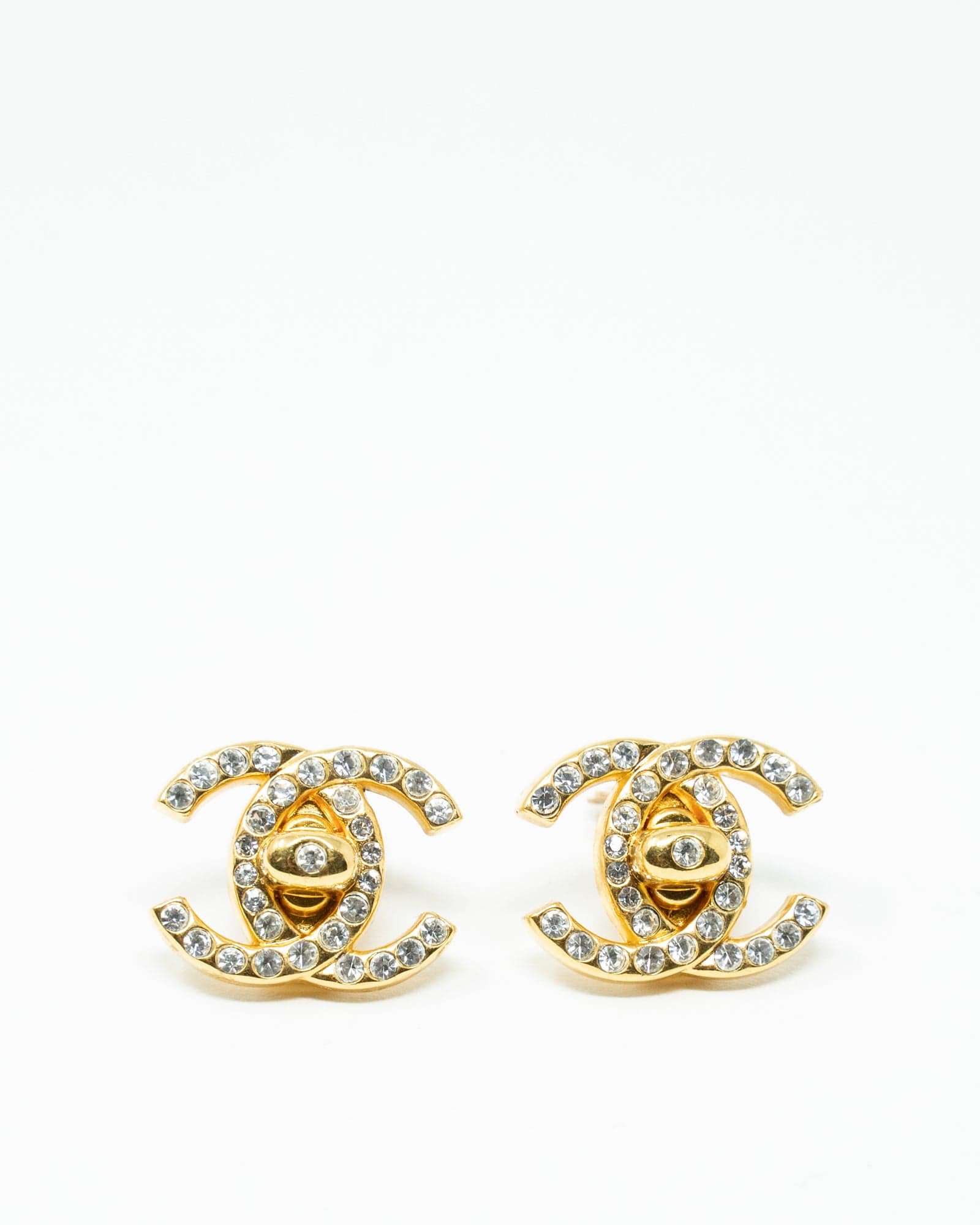 Chanel CRYSTAL CC TURNLOCK EARRINGS - AWL3408