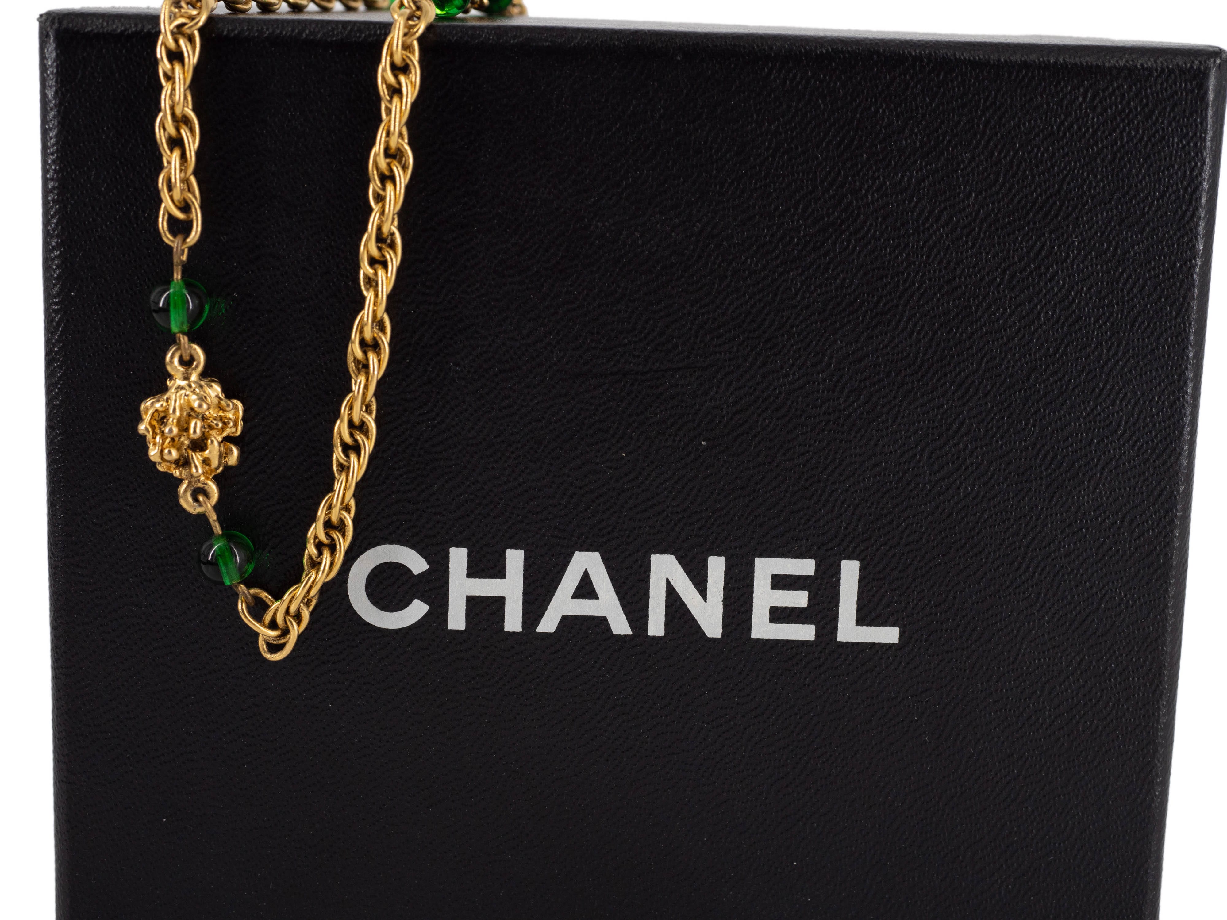 Chanel Green Chanel Necklace 1980s - ASL2032