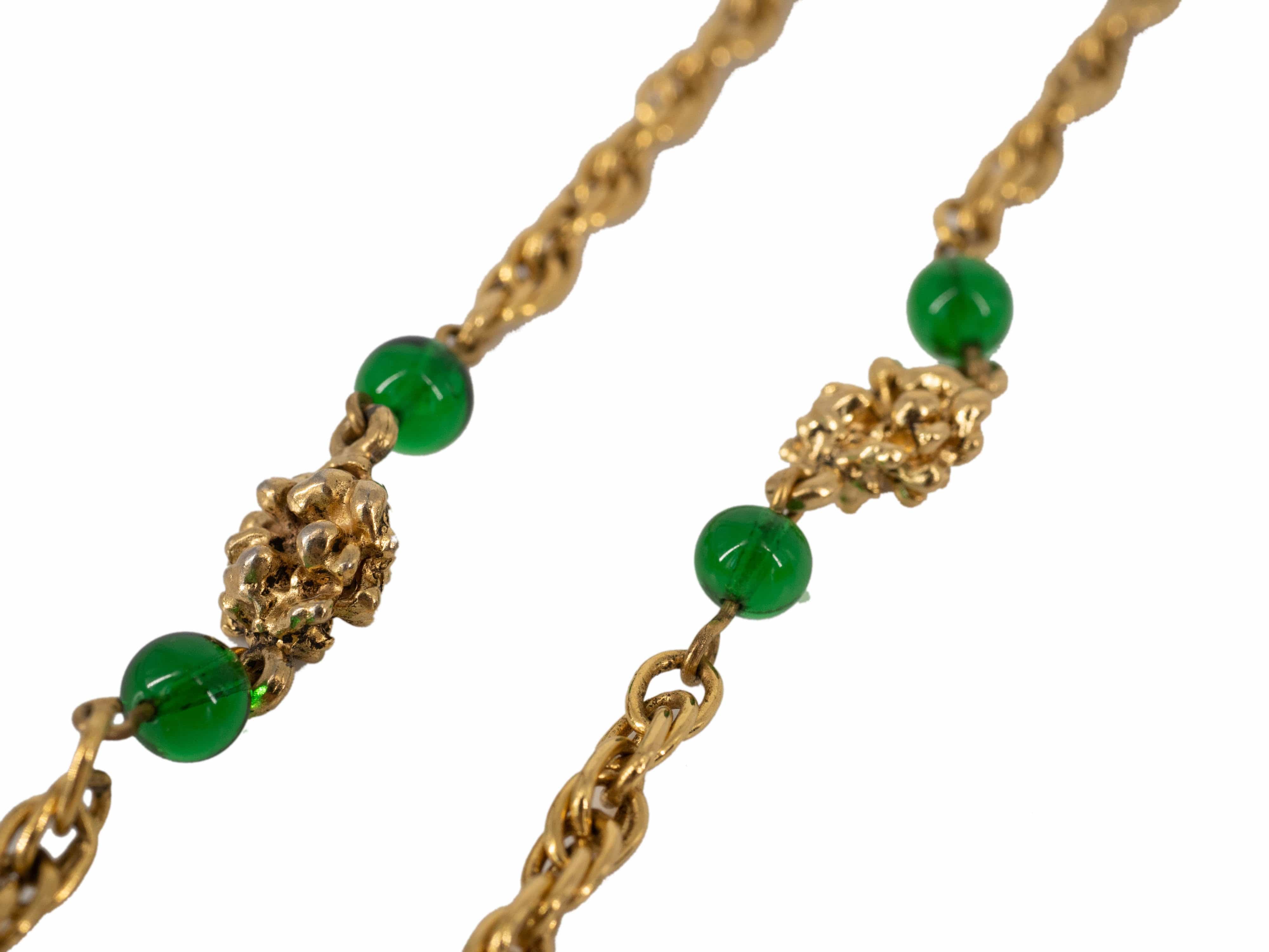 Chanel Green Chanel Necklace 1980s - ASL2032