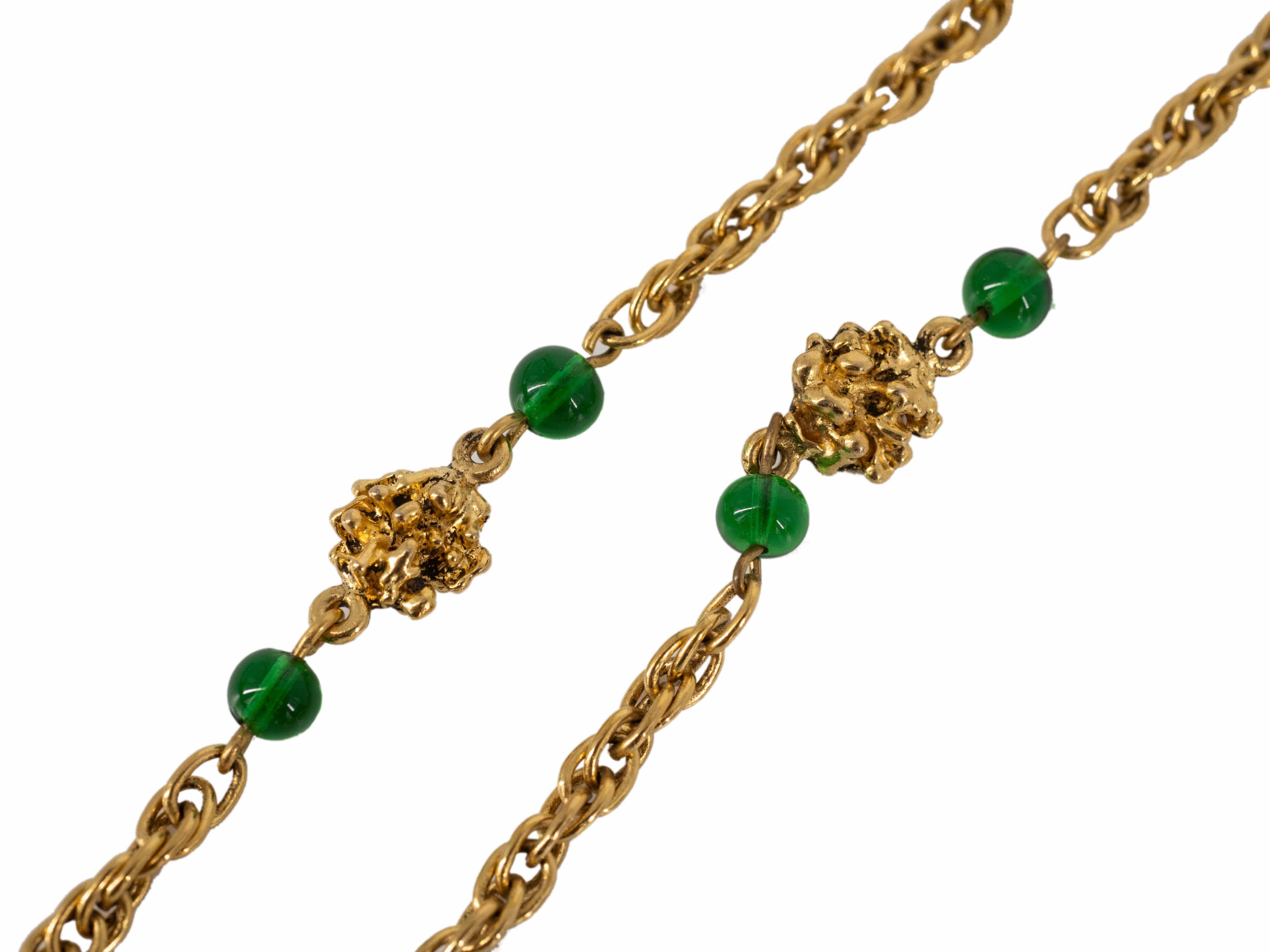 Chanel Green Chanel Necklace 1980s - ASL2032