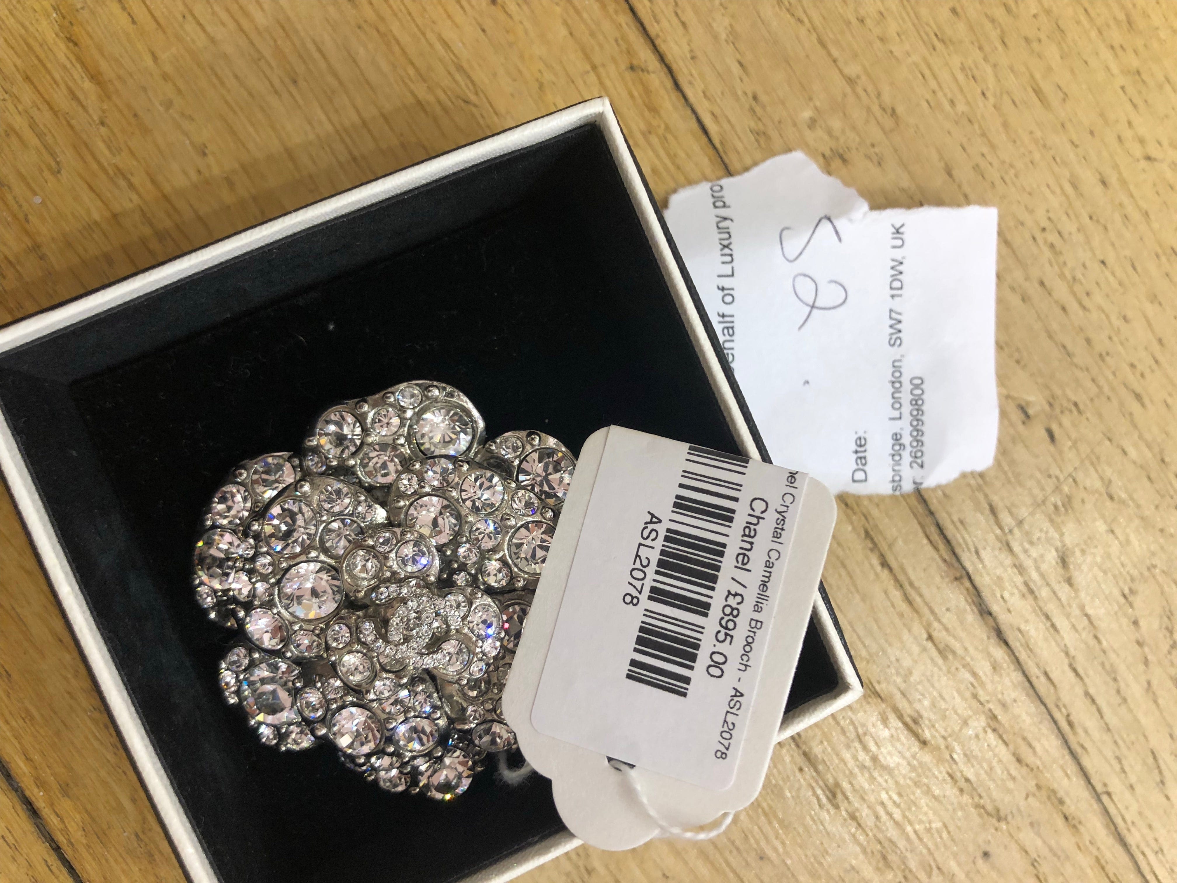 Chanel LP Christos *****Chanel Crystal Camellia Brooch - ASL2078