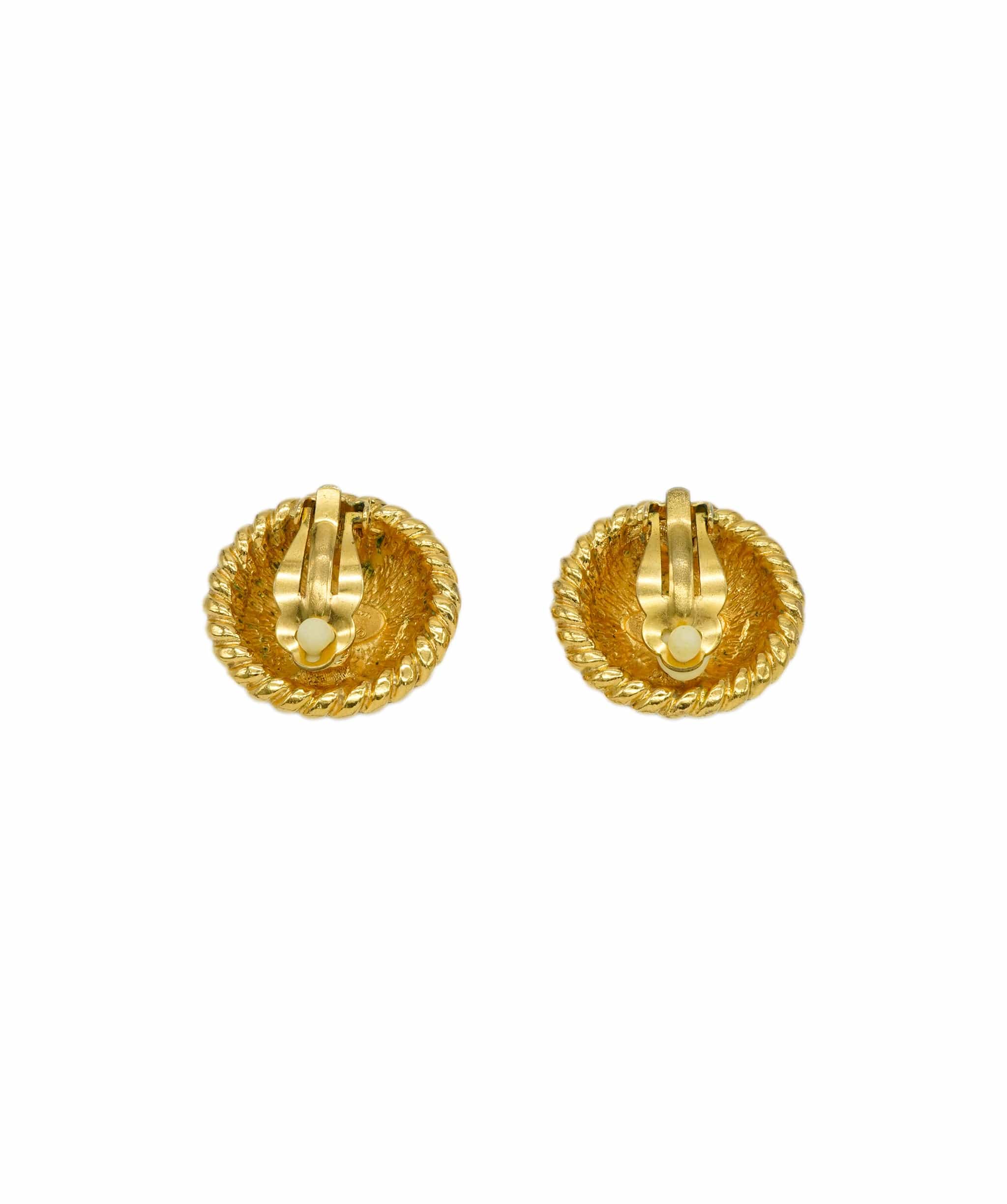 Chanel OP stock - Chanel spiral and CC logo clip-on earrings ASL3978