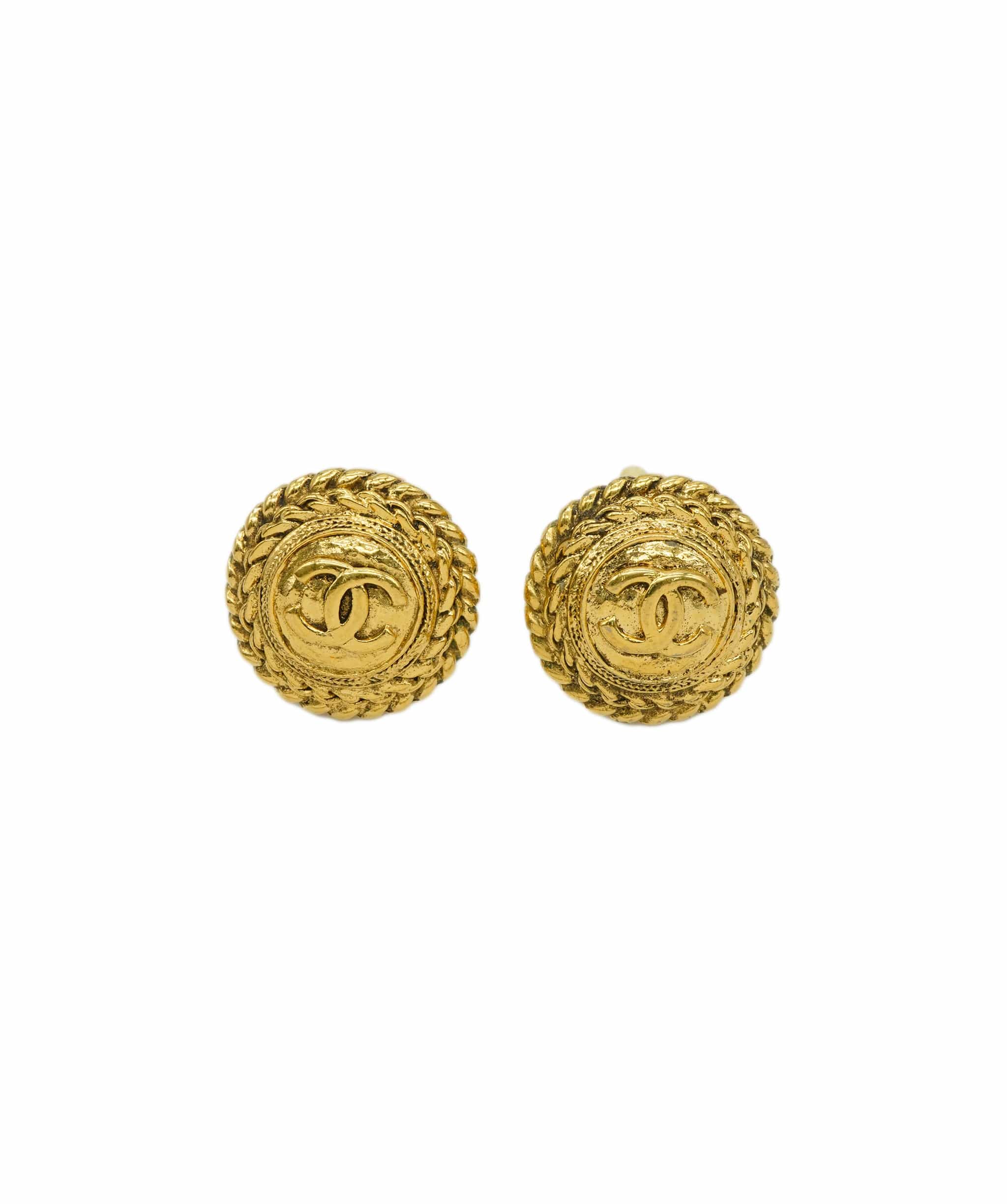 Chanel OP stock - Chanel spiral and CC logo clip-on earrings ASL3978