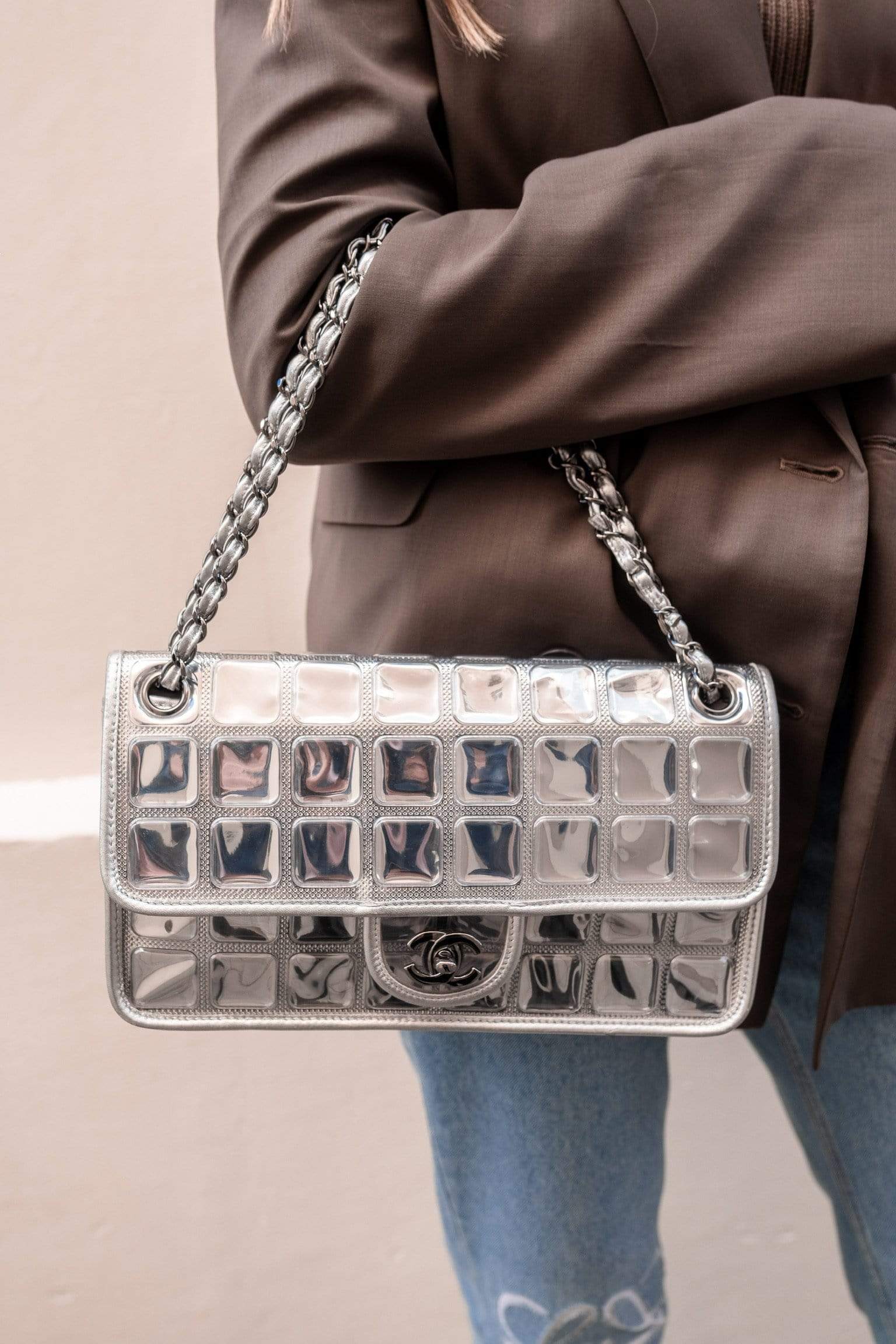 Chanel Chanel 12" Vinyl Ice Cube Classic Flap Bag - AWL1884