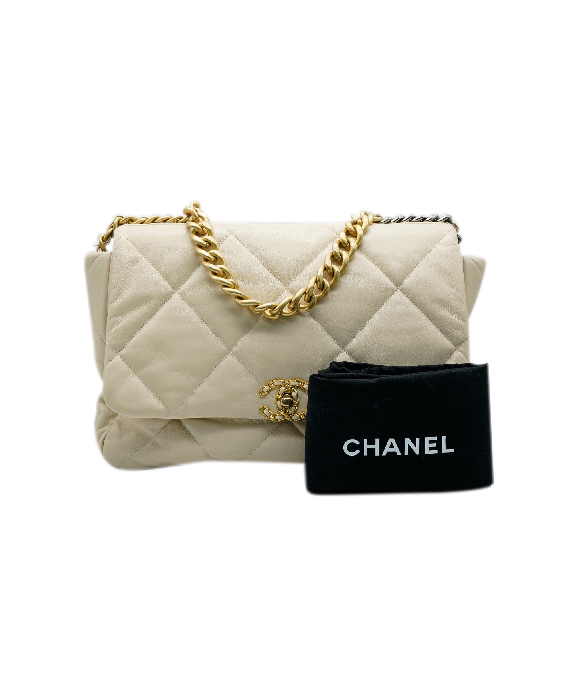 Chanel Chanel 19 Bag Large Cream Leather AGC1463