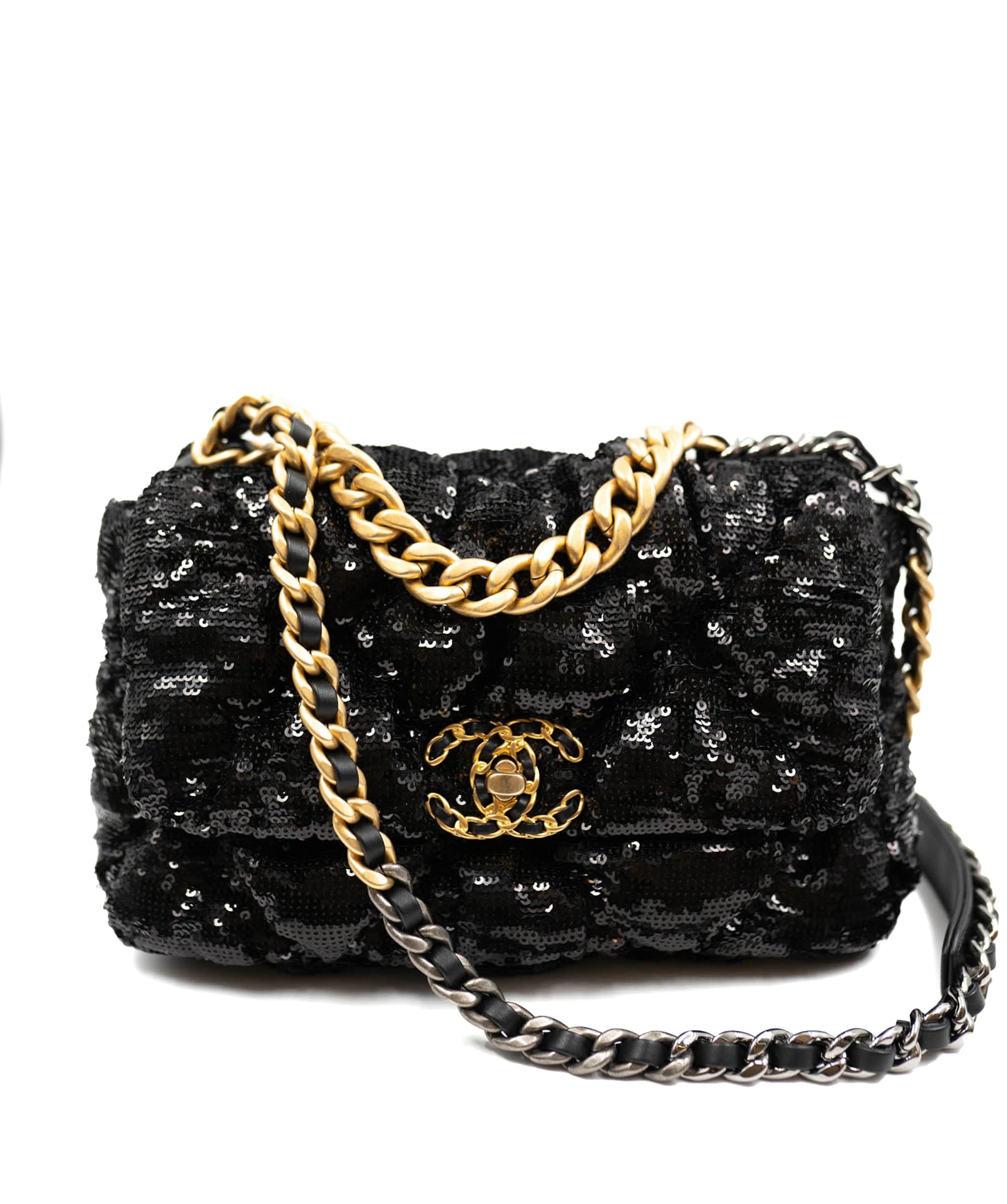 Chanel Chanel 19 Small Black Sequin Bag AGL2341