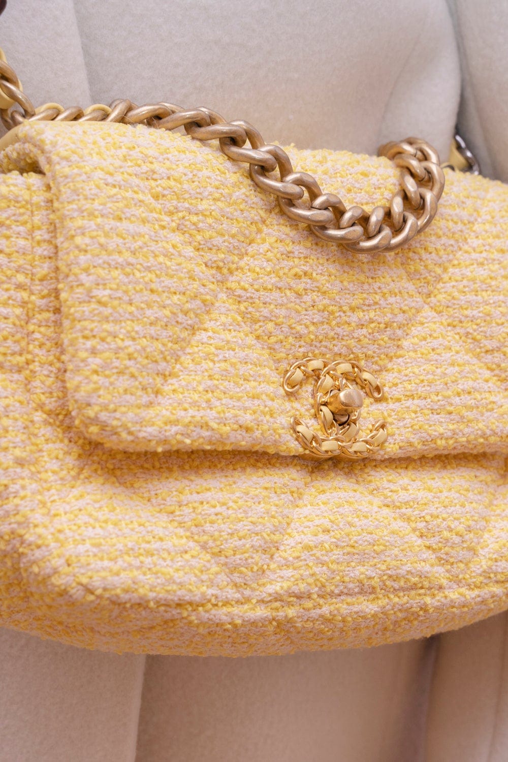 Chanel Chanel 19 Tweed Yellow Flap bag RJL1343