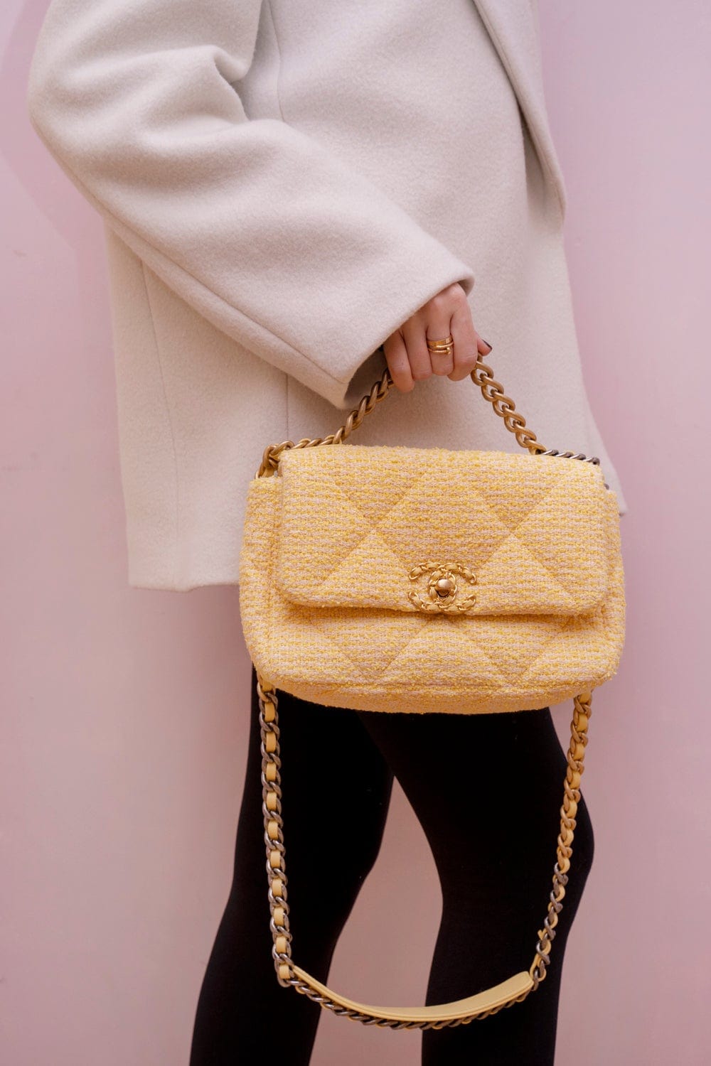 Chanel Chanel 19 Tweed Yellow Flap bag RJL1343