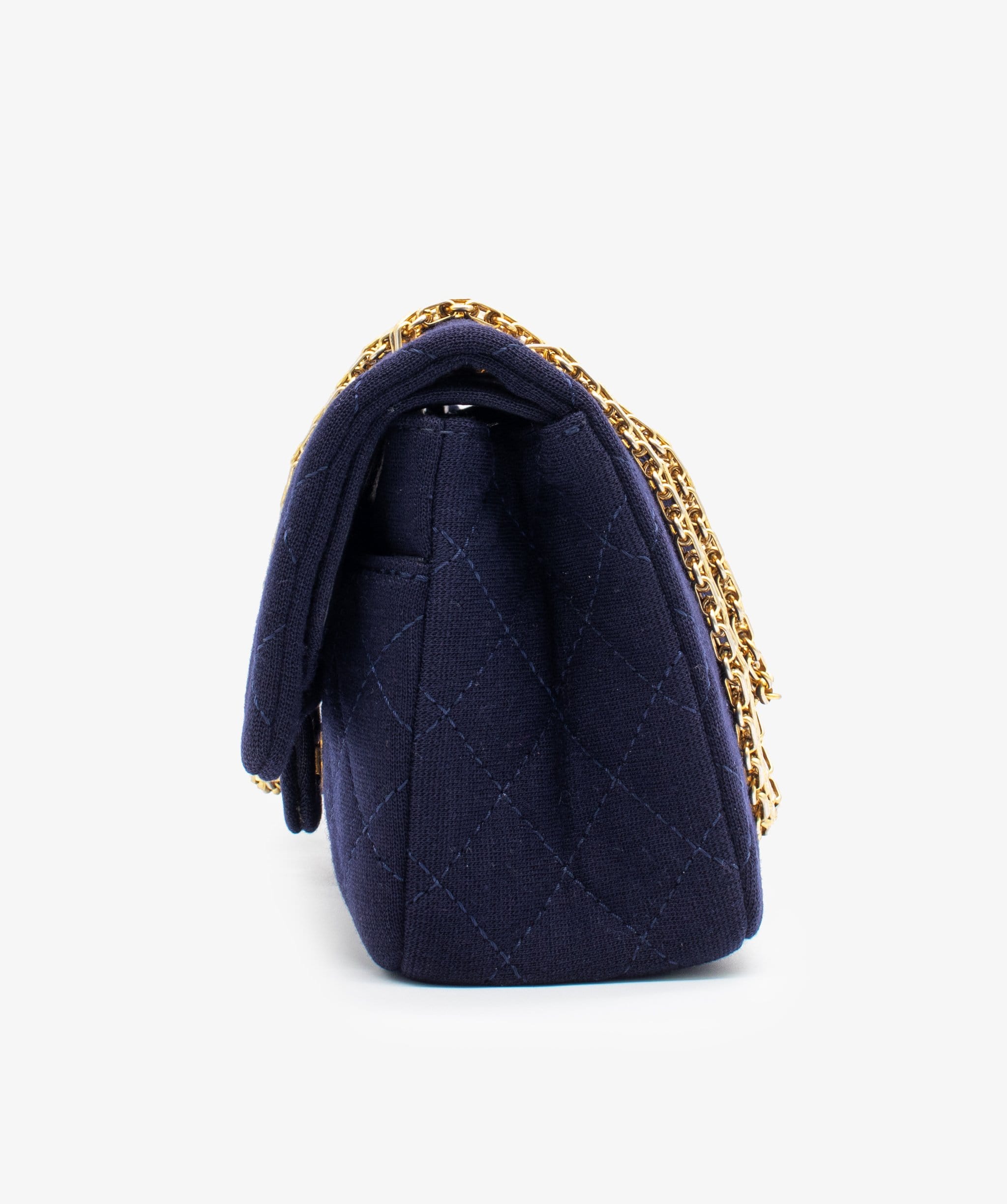 Chanel Chanel 2.55 Jersey Navy Gold