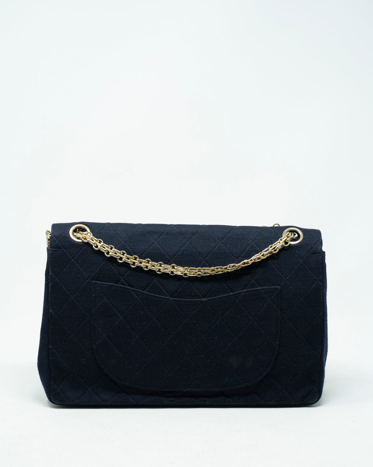 Chanel Chanel 2.55 Navy Jersey Quiled Double Classic Flap Bag  - AGL1909