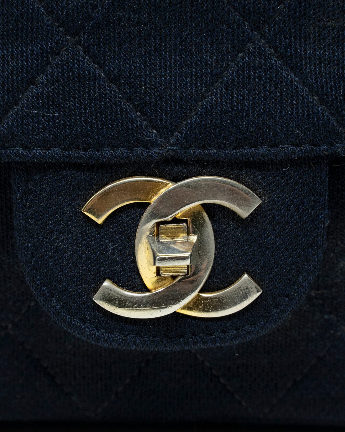 Chanel Chanel 2.55 Navy Jersey Quiled Double Classic Flap Bag  - AGL1909