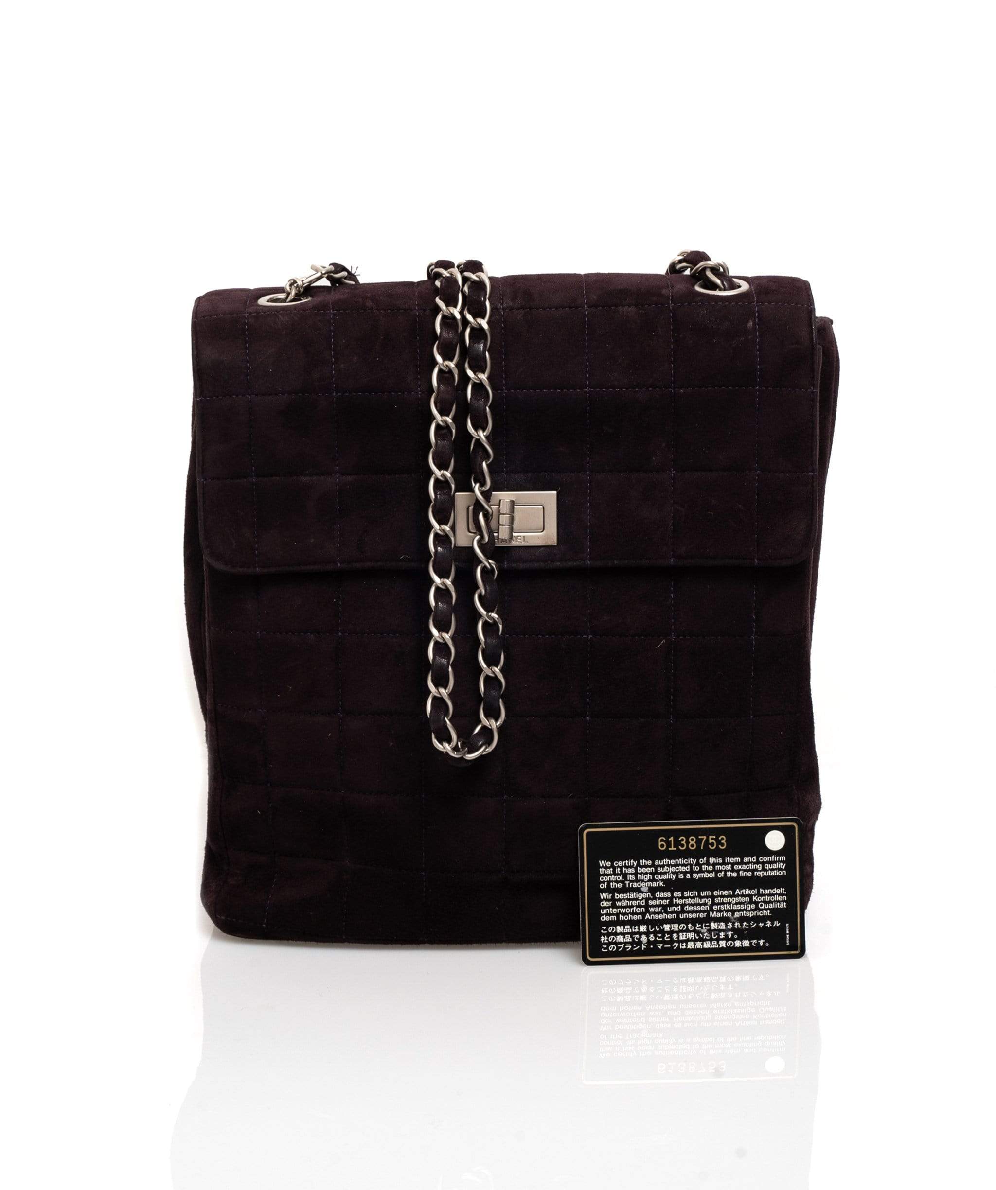 Chanel Chanel 2.55 Purple Suede Crossbody Bag PHW  AGL1061