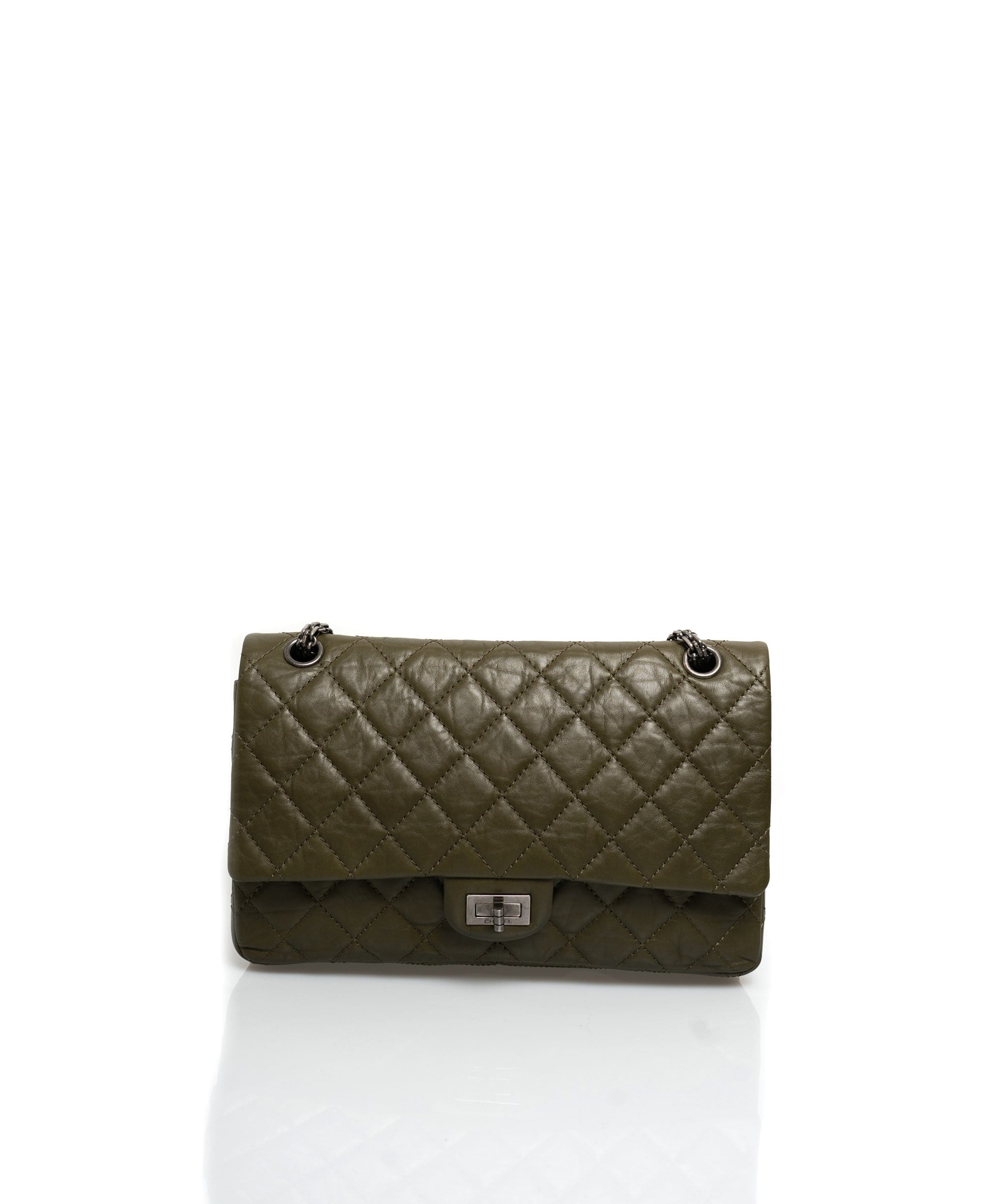 Chanel Chanel 2.55 Reissue Khaki Double Flap Bag 227- ADL1375